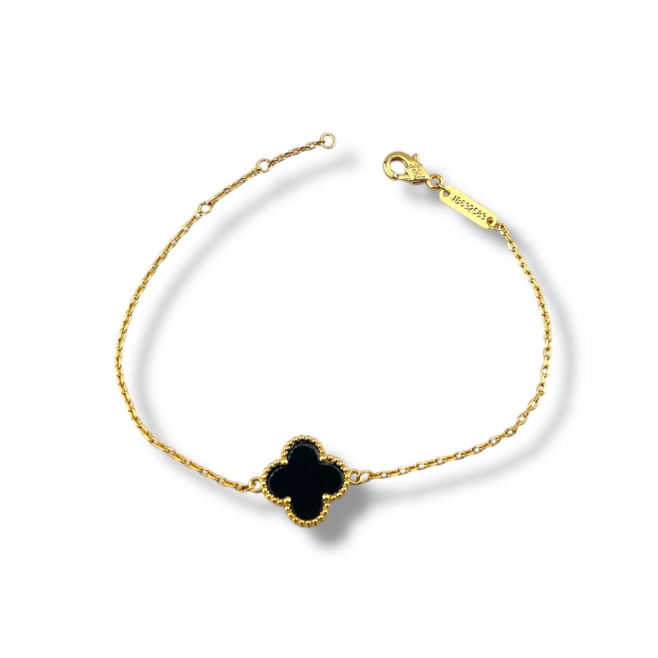 Solo Clover Bracelet – Burgundy Gold