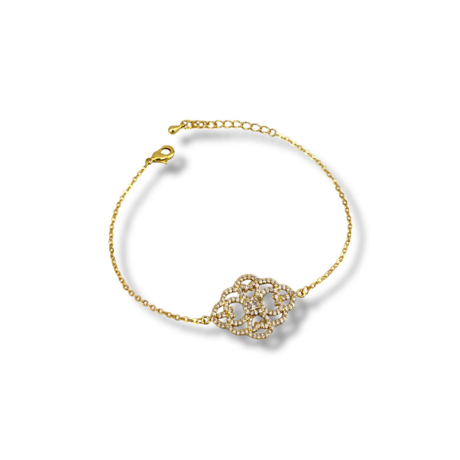 Golden Filigree Bloom Bracelet
