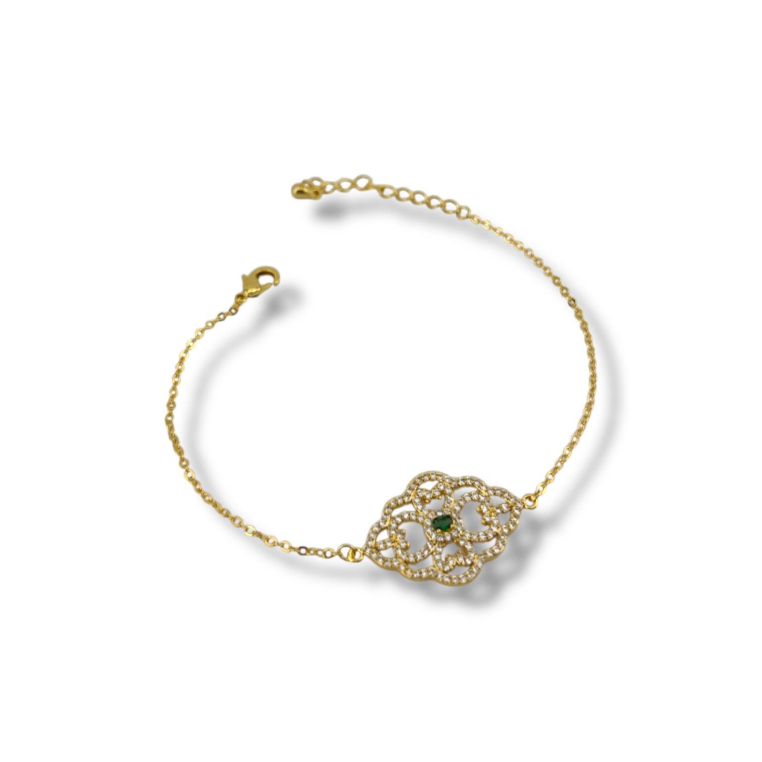 Golden Filigree Bloom Bracelet