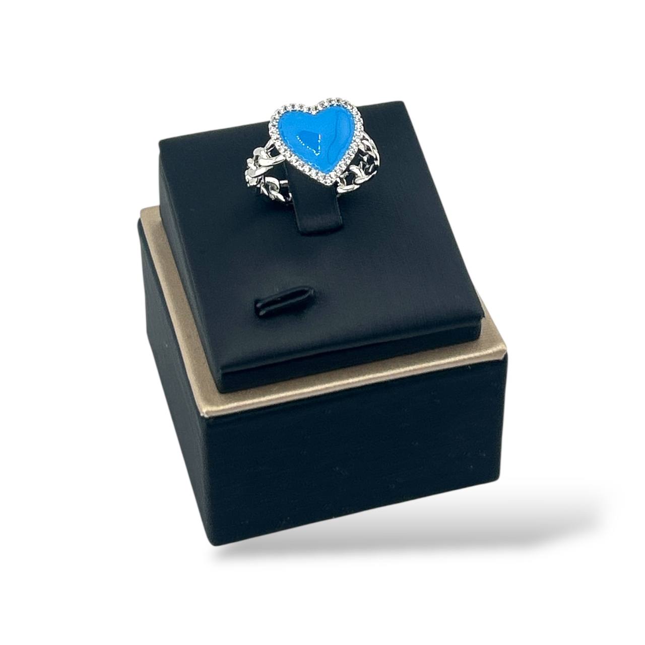 💖 Enchanted Heart Chain Rings – Silver Finish