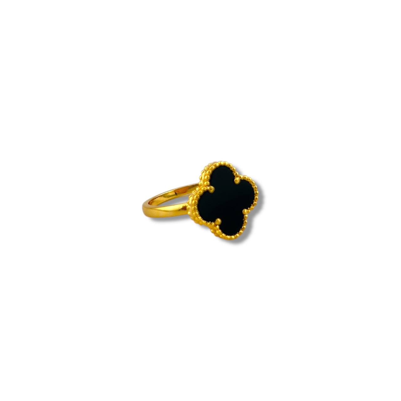Crimson Clover Ring – Gold-Plated Elegance