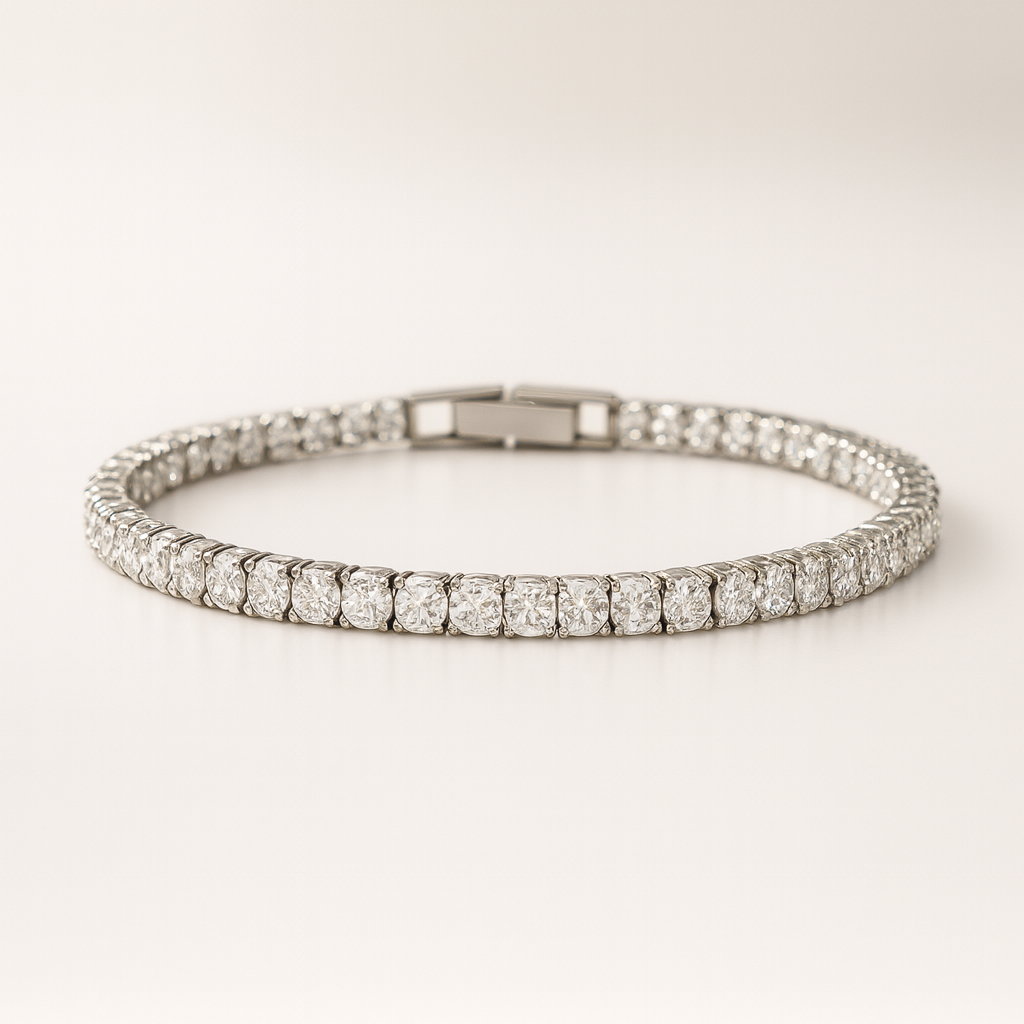 Silver Glow Tennis Bracelet