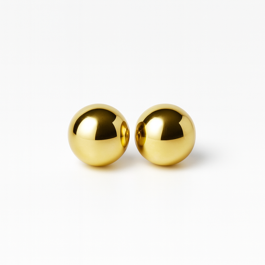 Classic Gold Ball Stud Earrings