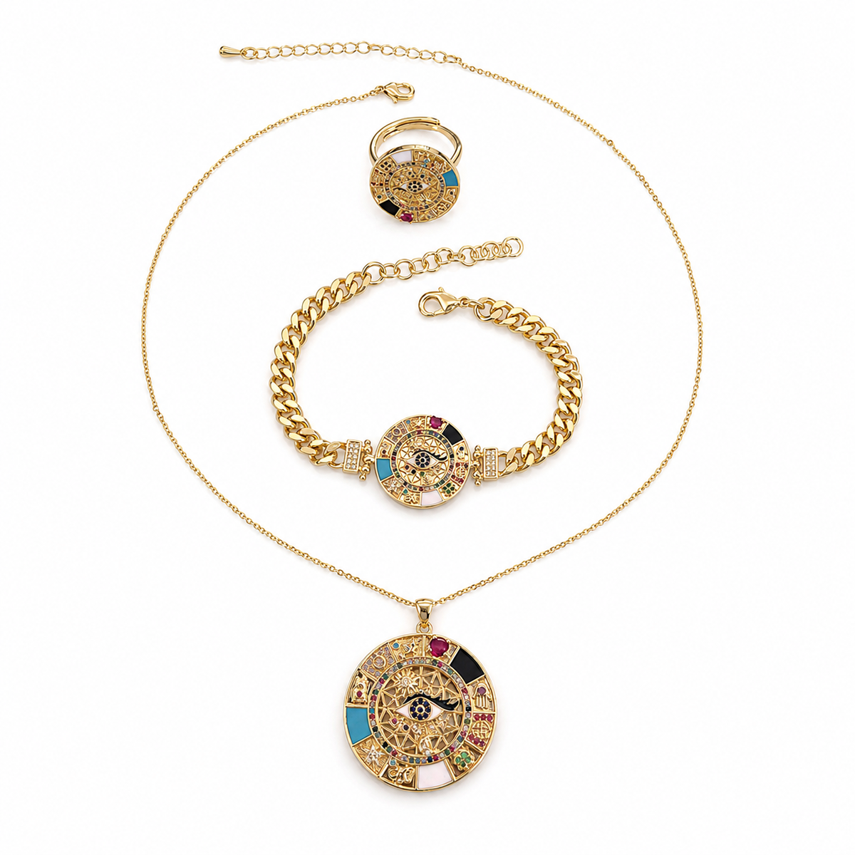 Egyptian Eye Set – necklace, bracelet and ring