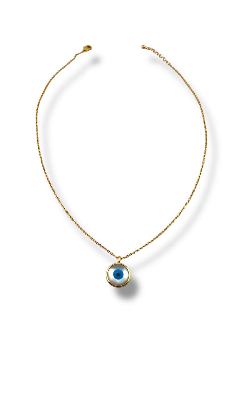 Golden Aura Necklace – Evil Eye Guardian"