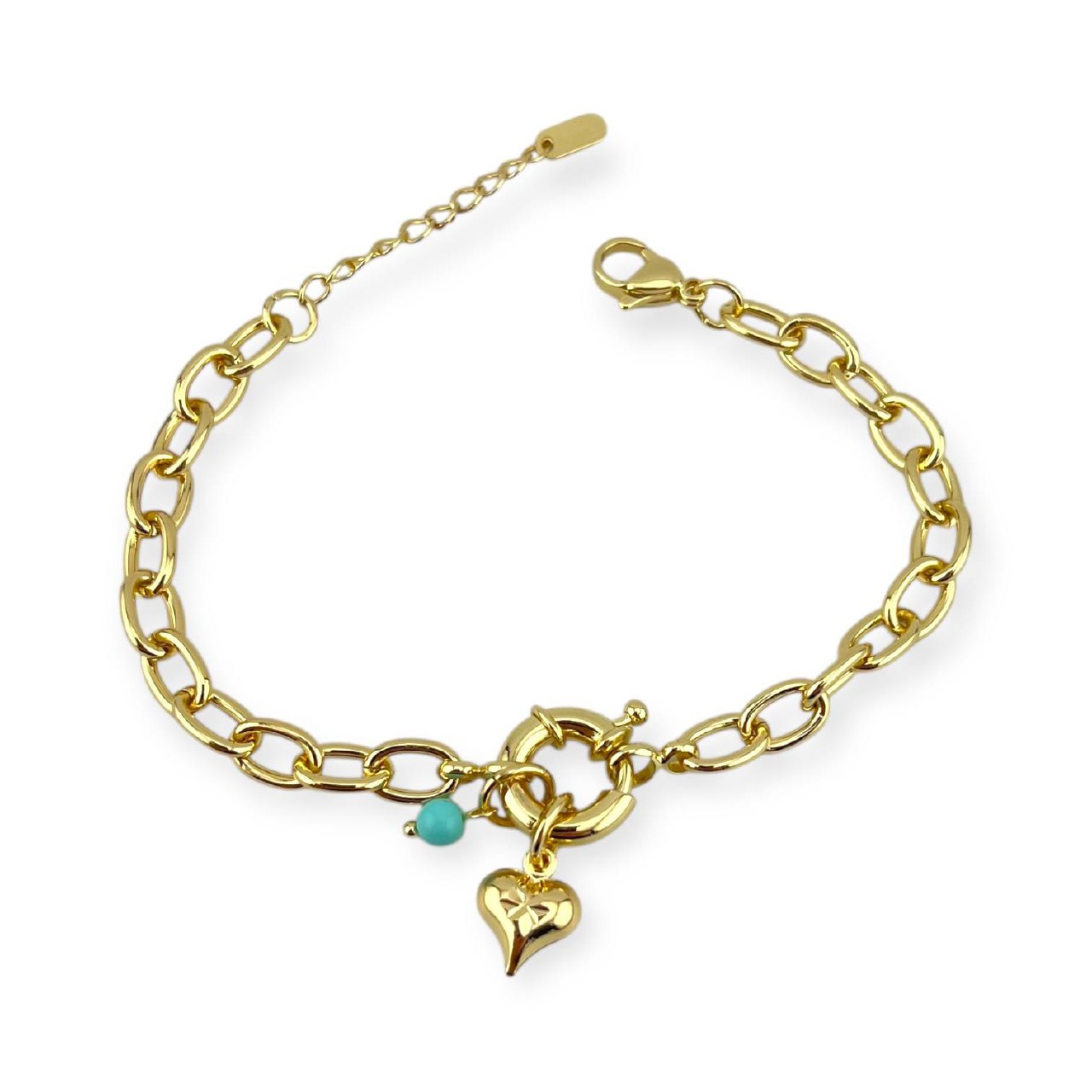 saline “Heart Glow” 18K Gold-Plated Bracelet 💛💙