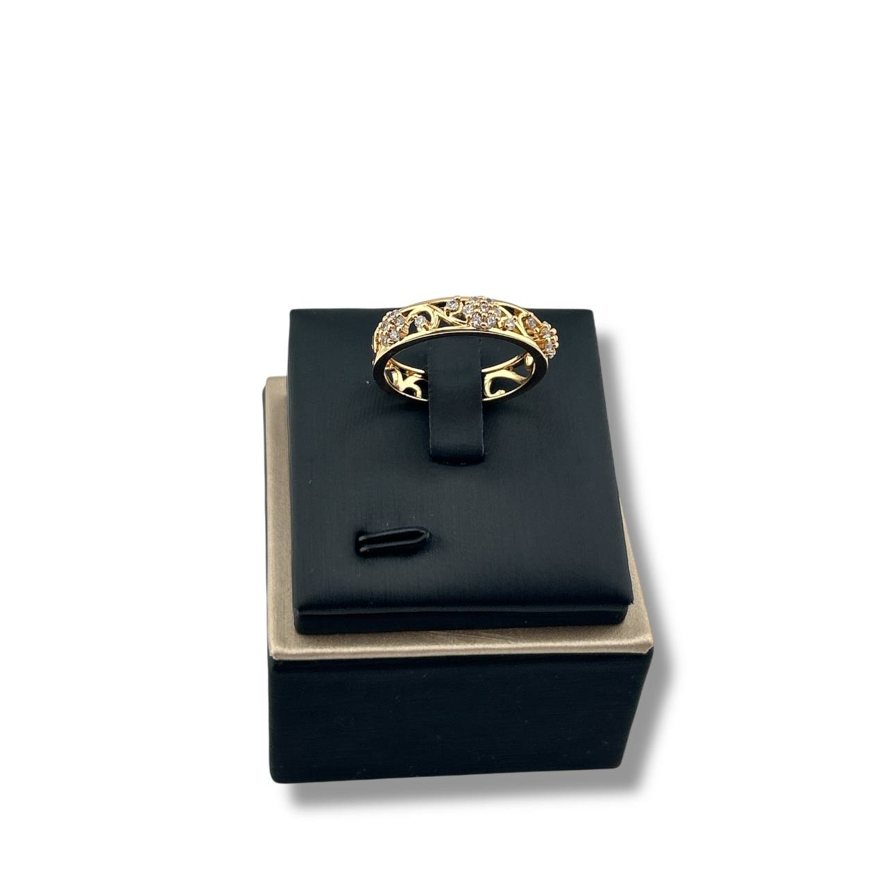 Vintage Floral Band Ring – Silver & Gold Elegance