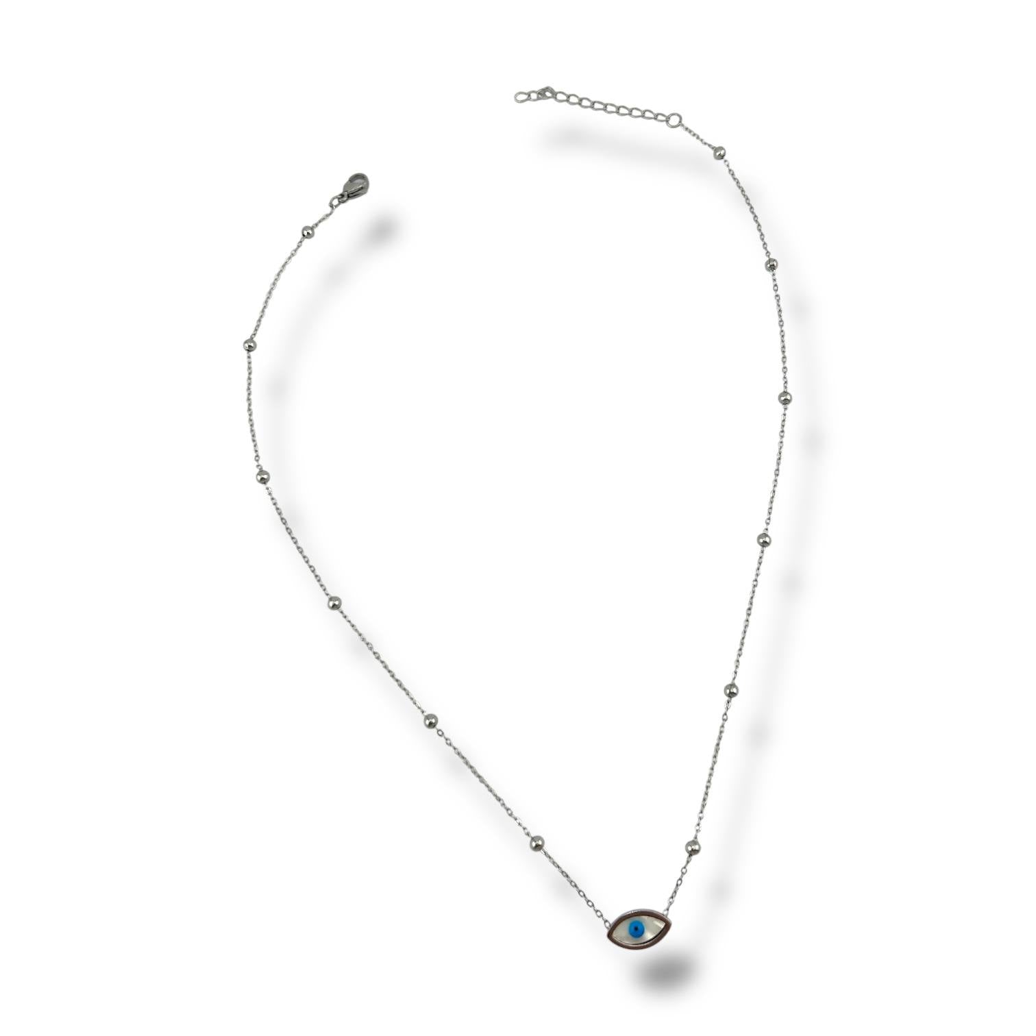 Mini Evil Eye Beaded Necklace – Gold Plated Protection Charm