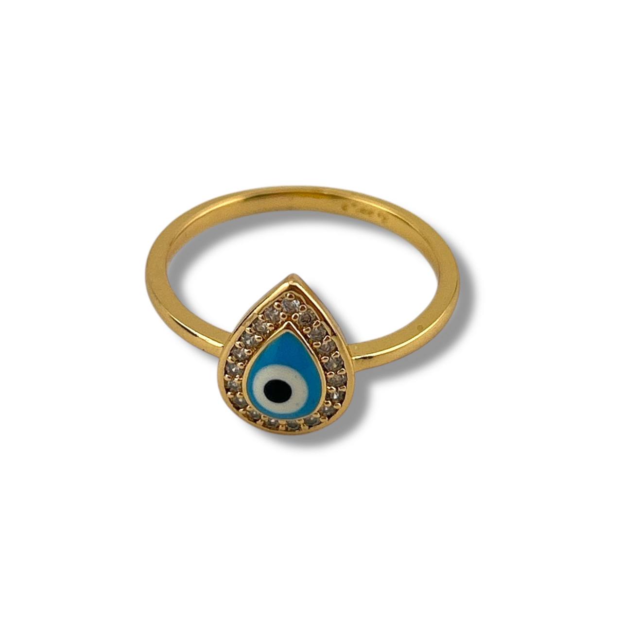 Teardrop Evil Eye Ring
