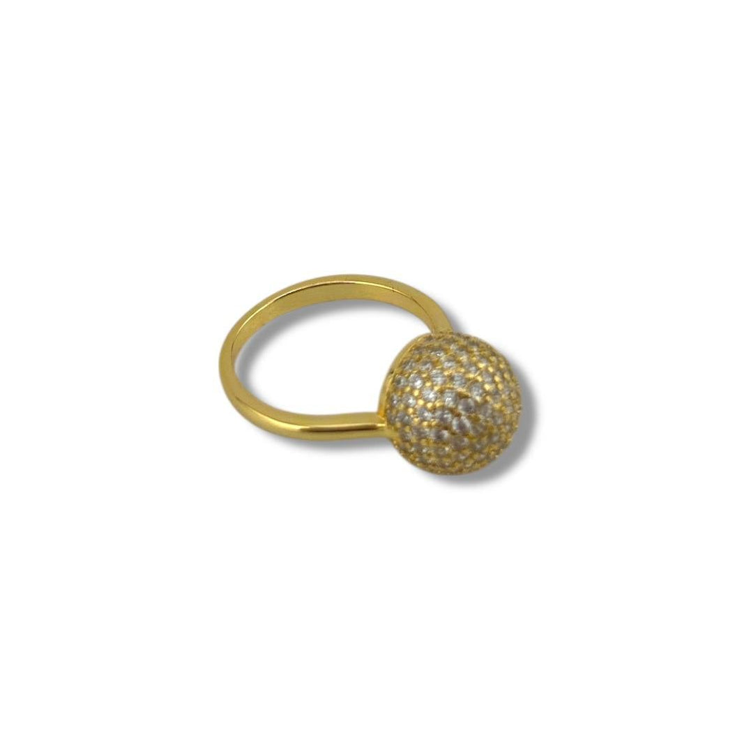 Luna Pavé Ball Ring – Gold & Silver
