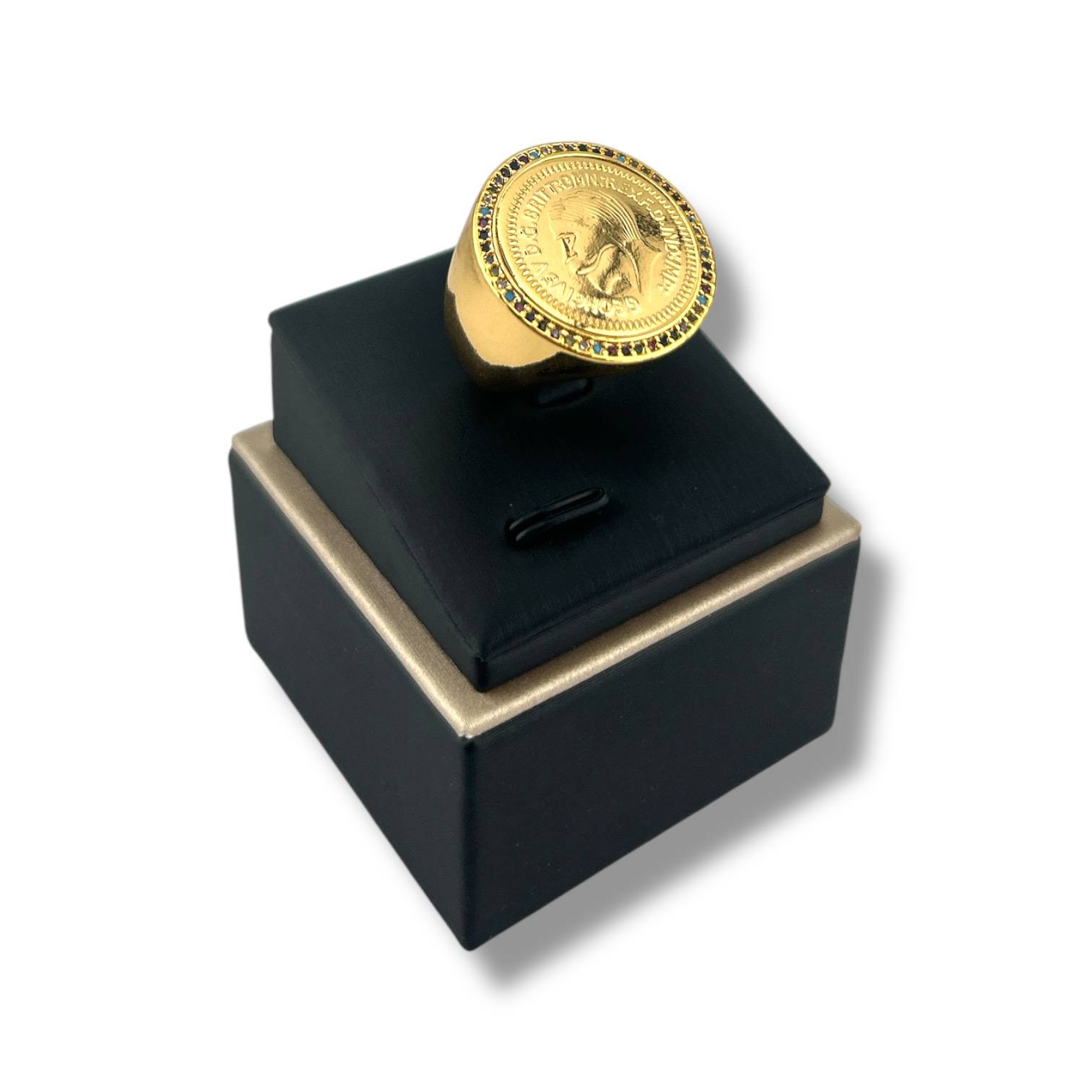 👑 Royal Coin Statement Ring – Gold