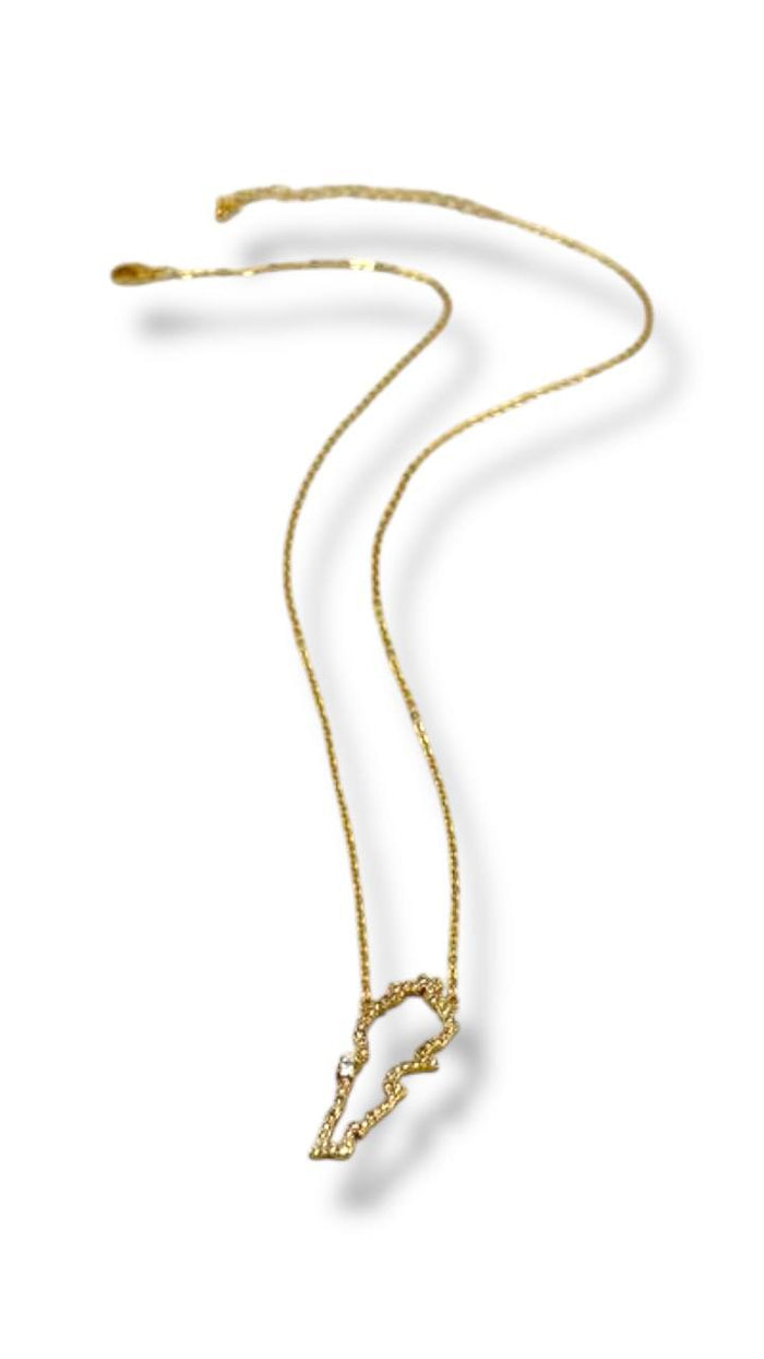 Lebanon Outline Necklace – Crystal Edition