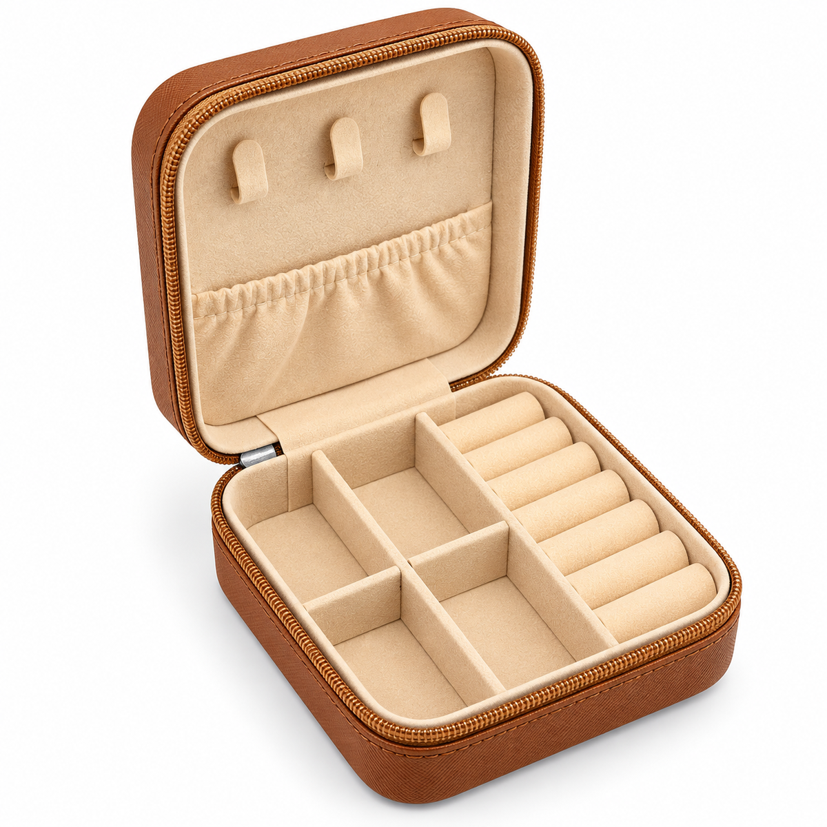Elegant Travel Jewelry Organizer Box – Brown
