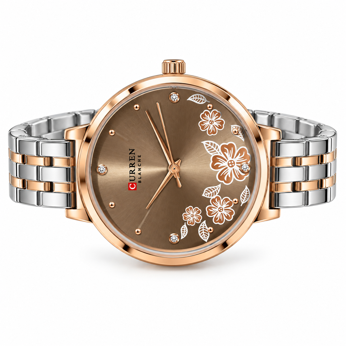 Curren Two-Tone Floral Watch(woman)