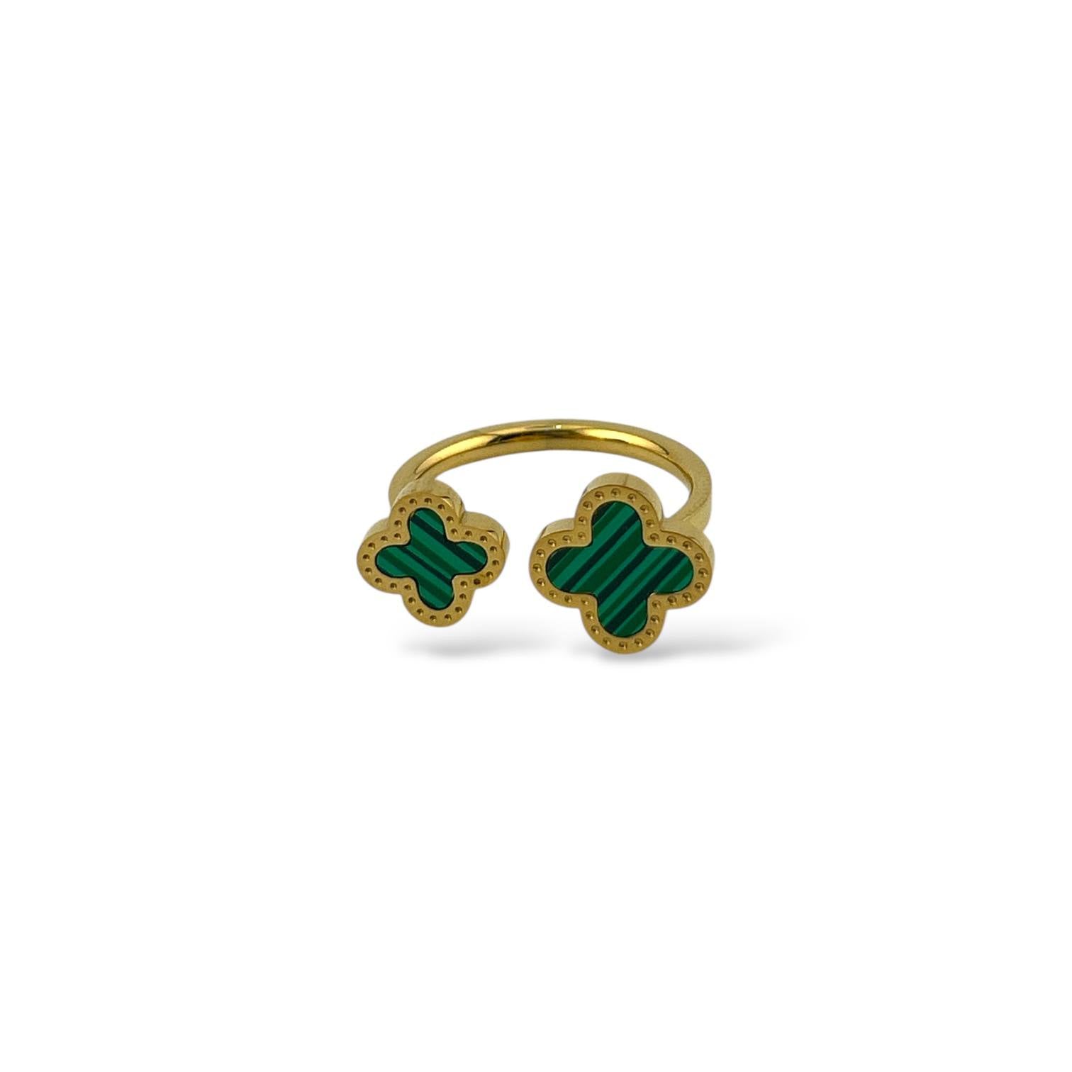 Malachite VANCLEEF Duo Ring – Lucky Charm