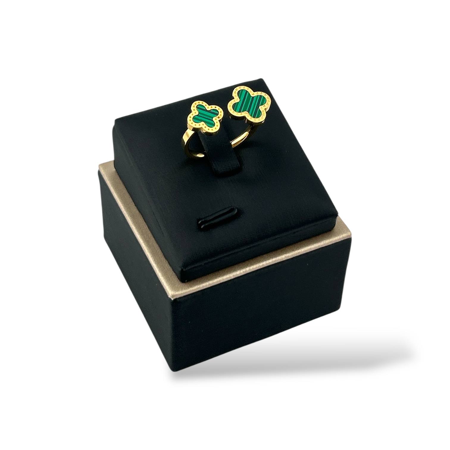 Malachite VANCLEEF Duo Ring – Lucky Charm