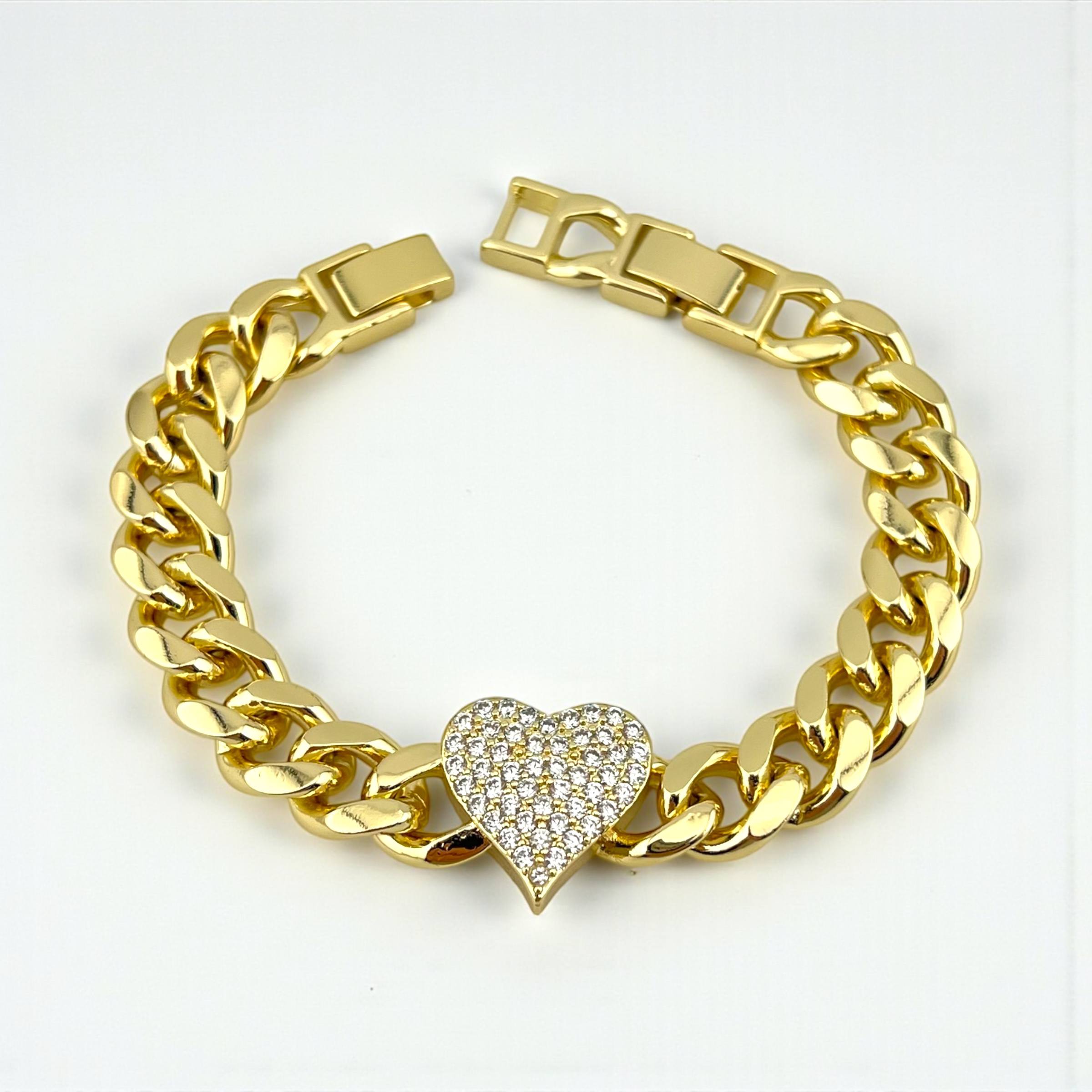 Heart Cuban Chain Bracelet ✨💛