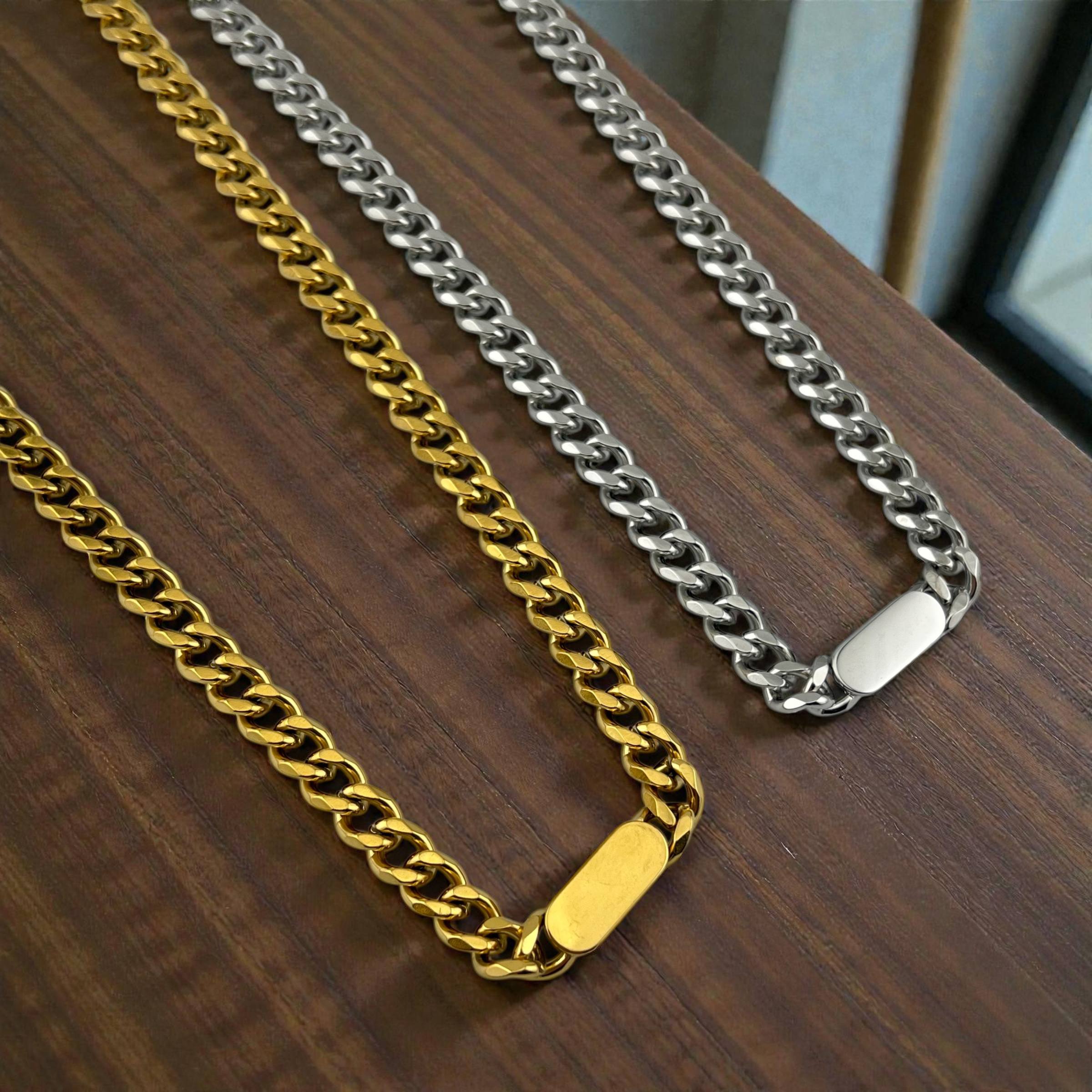 Cuban Chain Necklace – Gold & Silver ✨