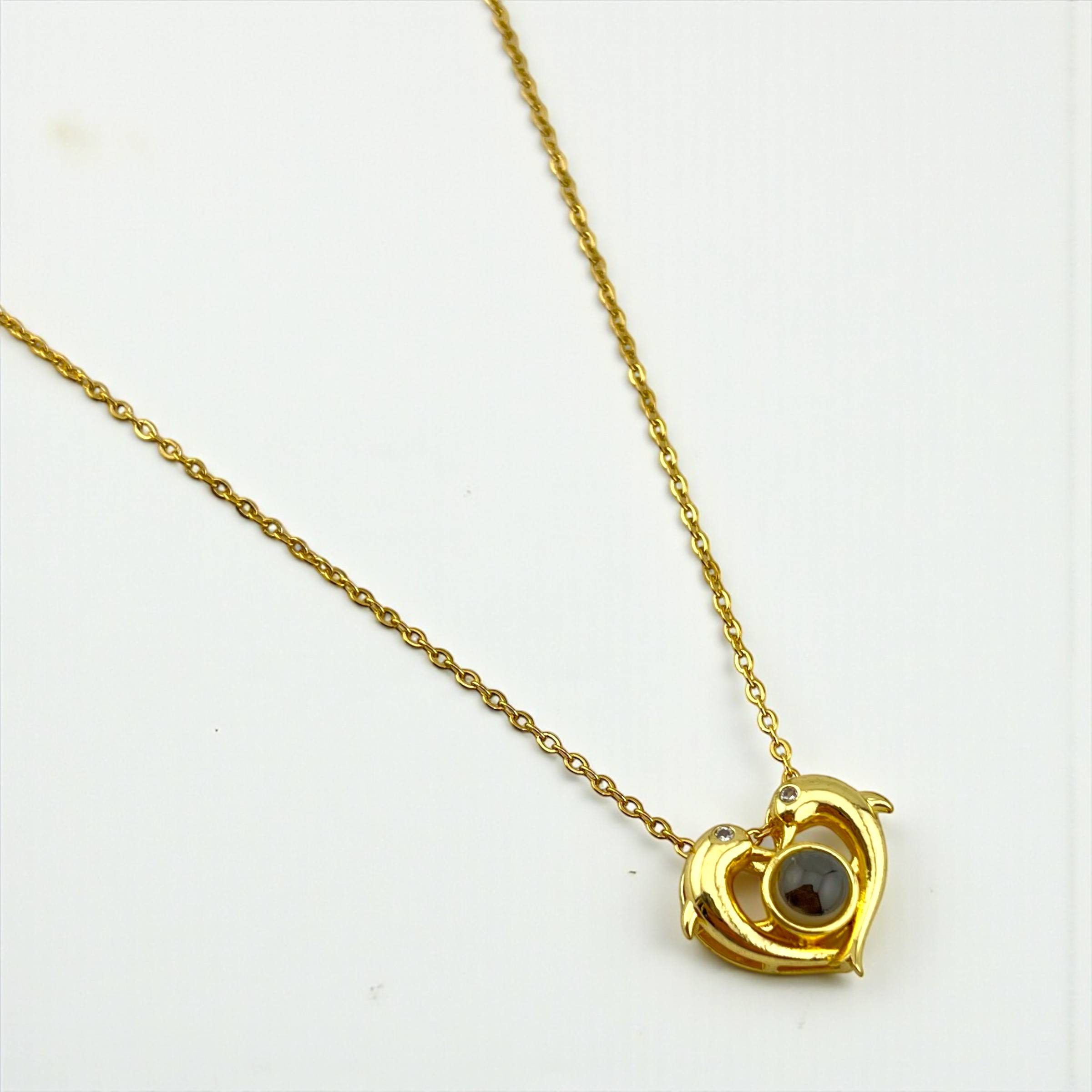 I Love You in 100 Languages – Heart dolphin Projection Necklace