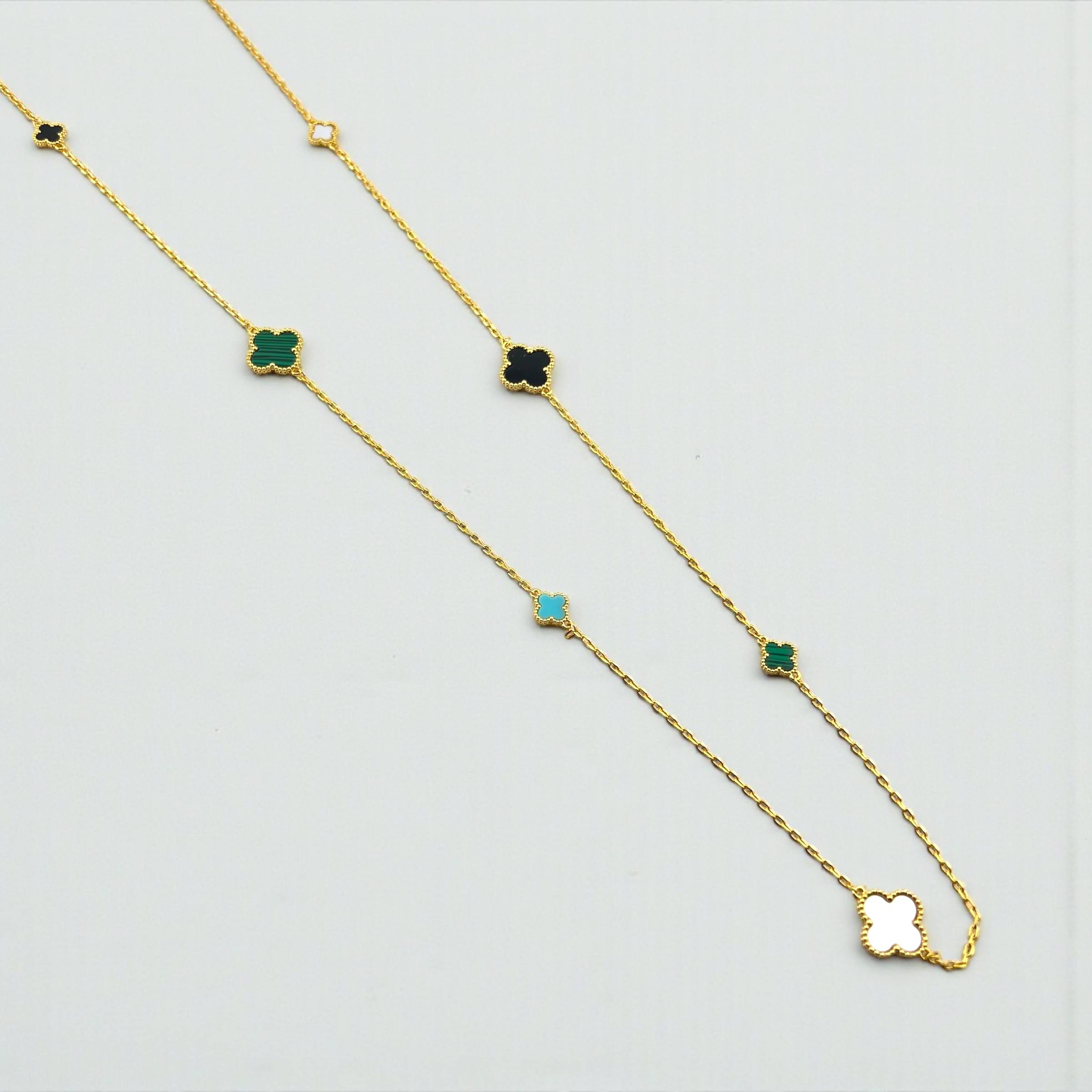 vancleef multi-color Chain Necklace – Timeless Elegance