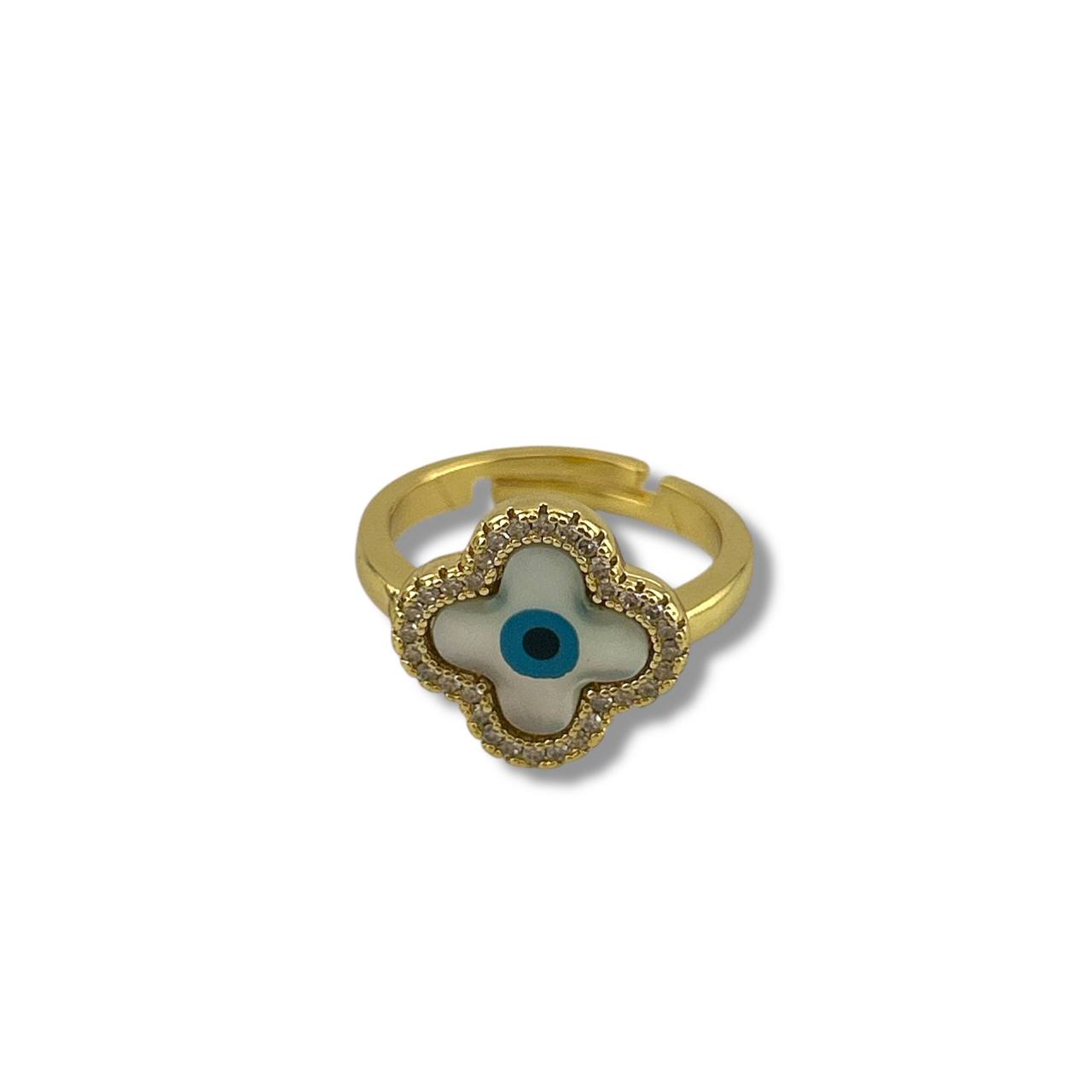 Clover Evil Eye Ring – Charm & Protection in One
