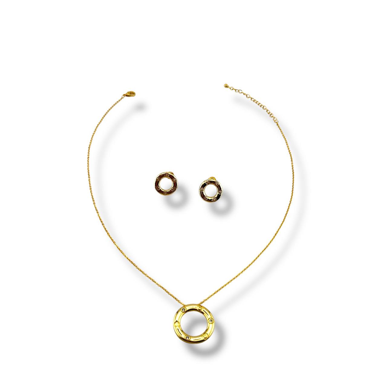 Golden cartier Screw Circle Set