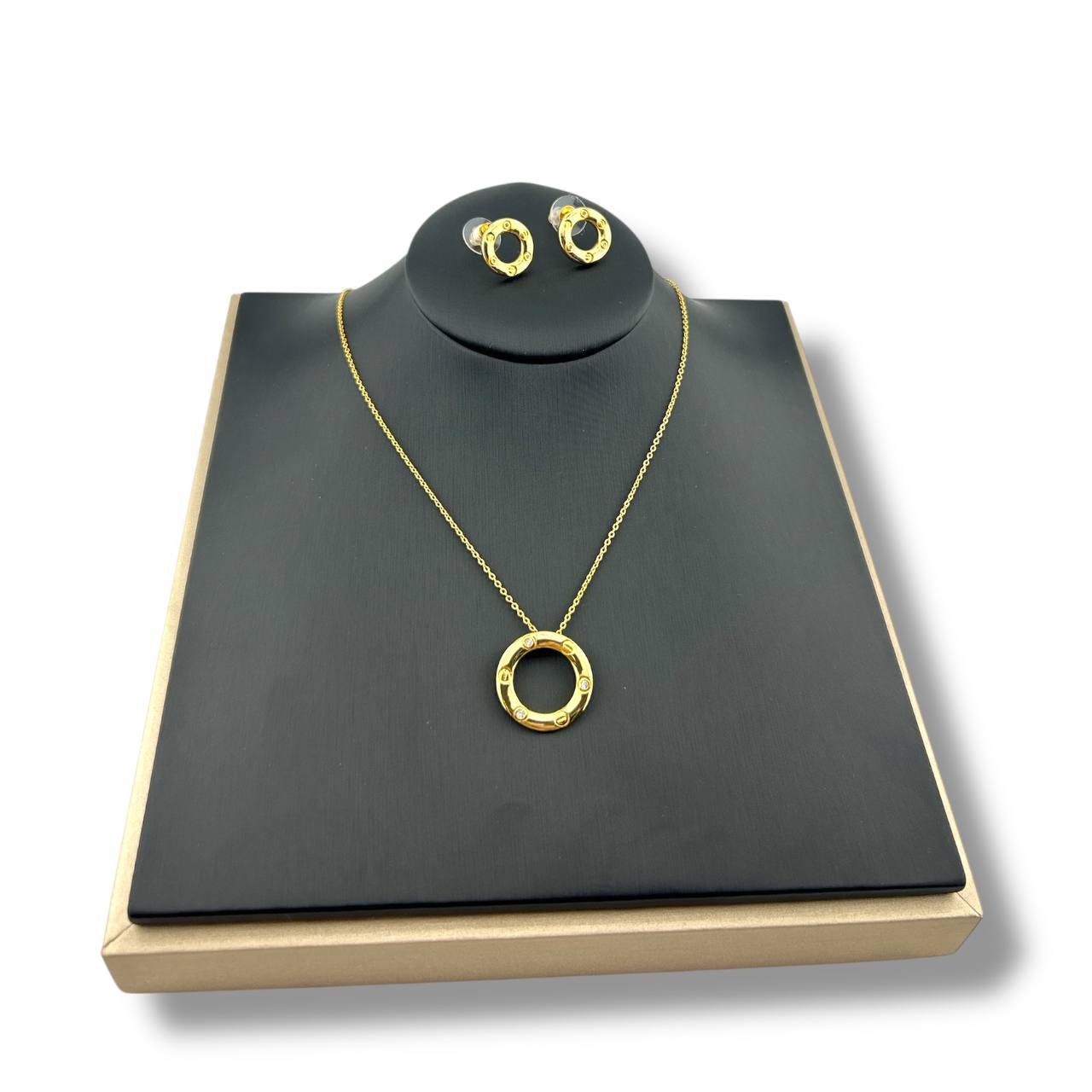 Golden cartier Screw Circle Set