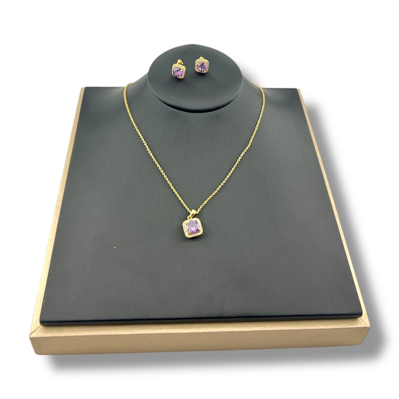 💜 Lavender Luxe Set – Gold & Amethyst Shine ✨