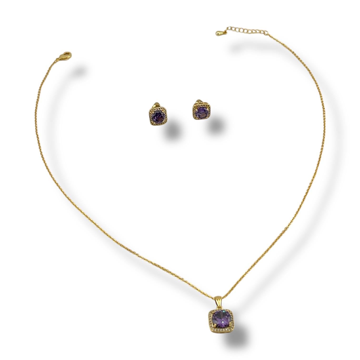 💜 Lavender Luxe Set – Gold & Amethyst Shine ✨