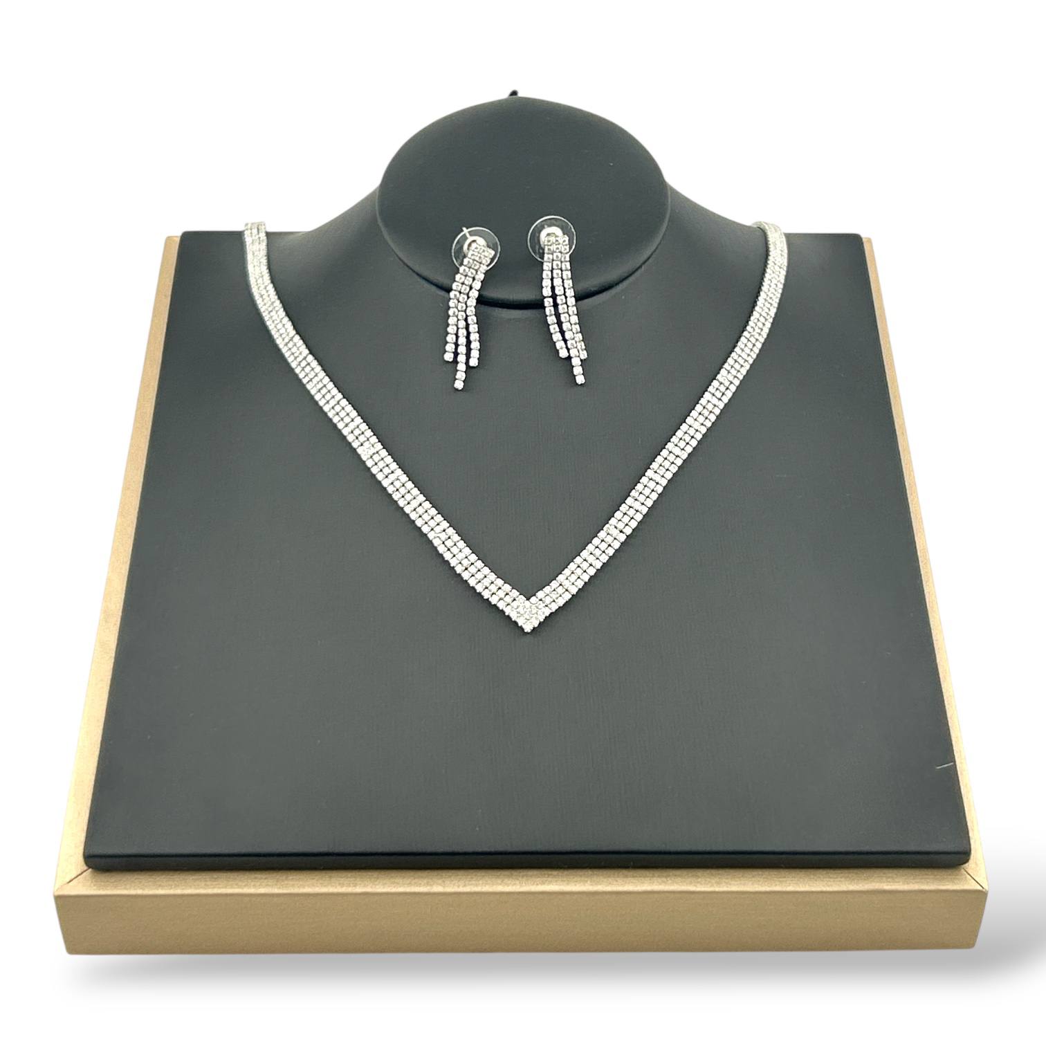 ✨ Dazzle Curve Set – Silver Sparkle Statement ✨