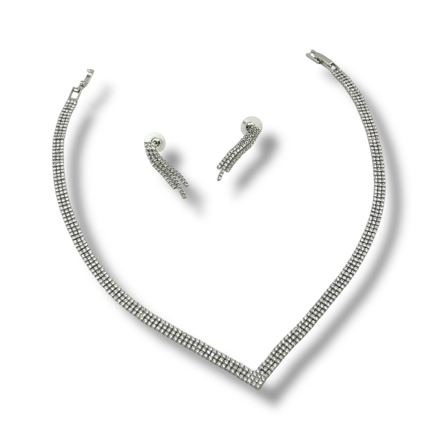 ✨ Dazzle Curve Set – Silver Sparkle Statement ✨