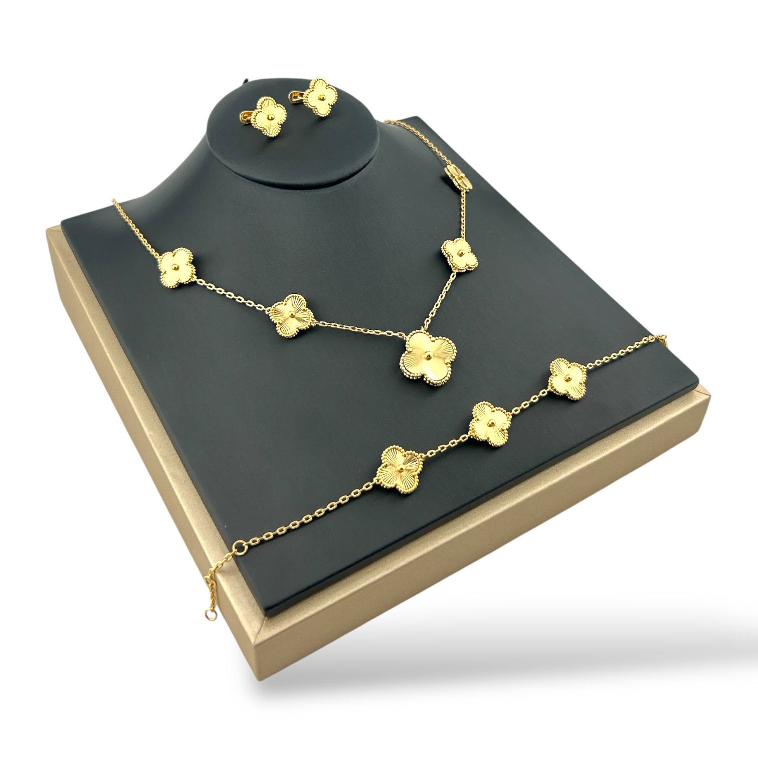 Golden Bloom Set – Necklace, Bracelet, Ring & Earrings