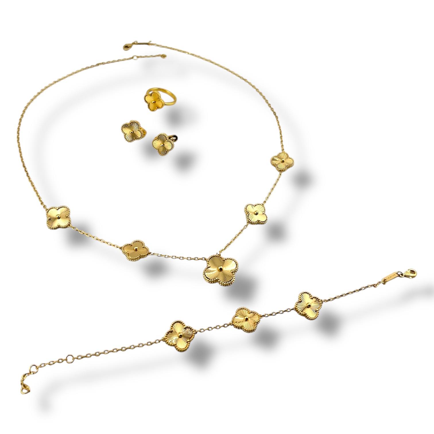 Golden Bloom Set – Necklace, Bracelet, Ring & Earrings