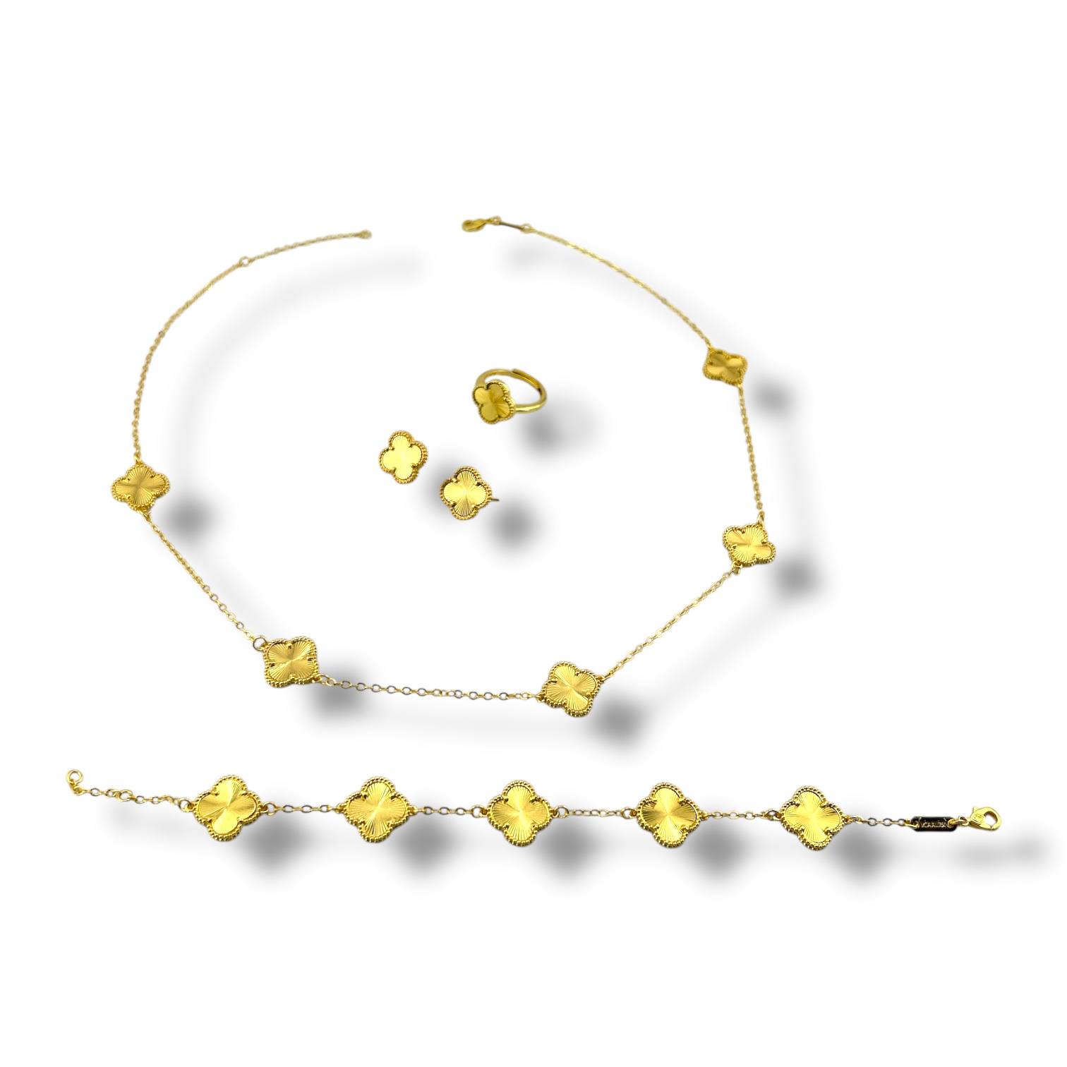 Golden Bloom Set – Necklace, Bracelet, Ring & Earrings