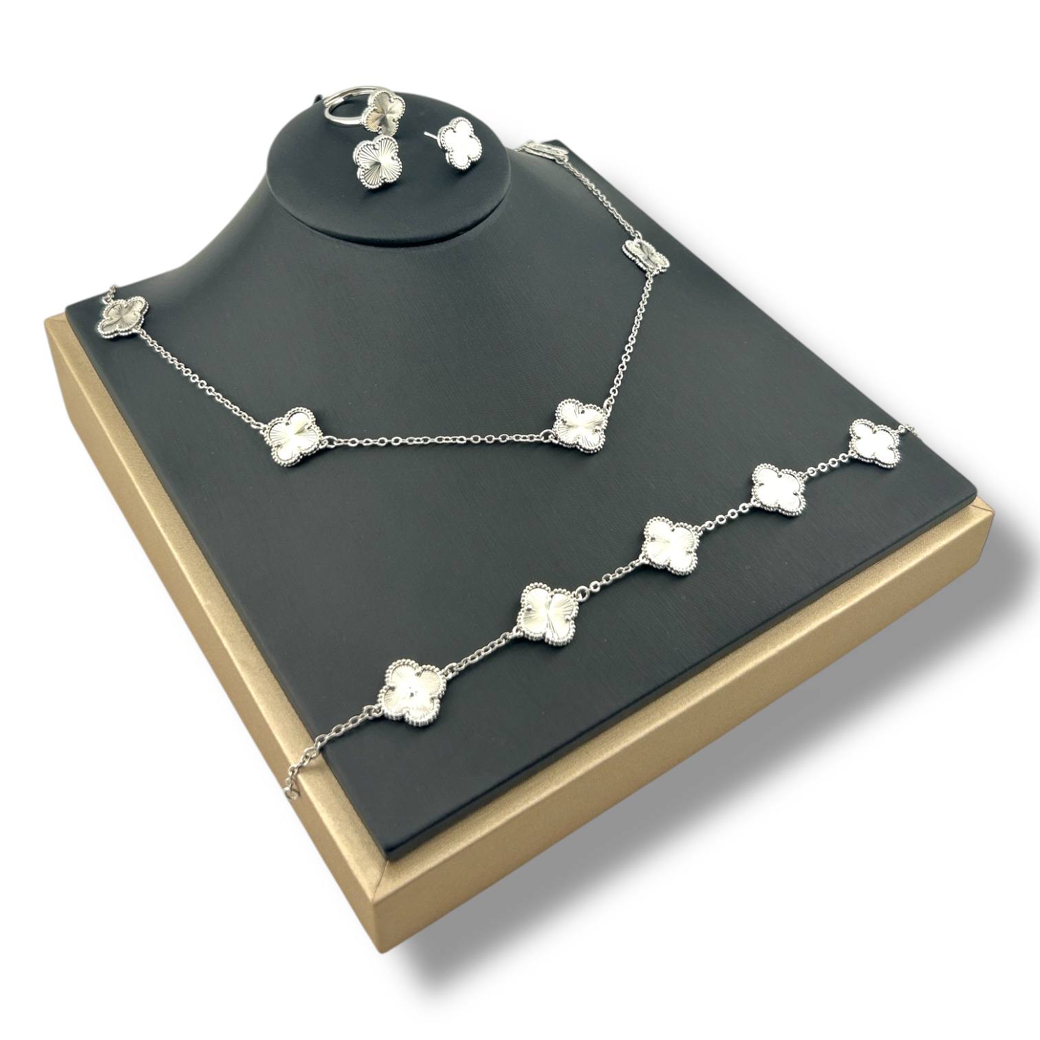 Golden Bloom Set – Necklace, Bracelet, Ring & Earrings