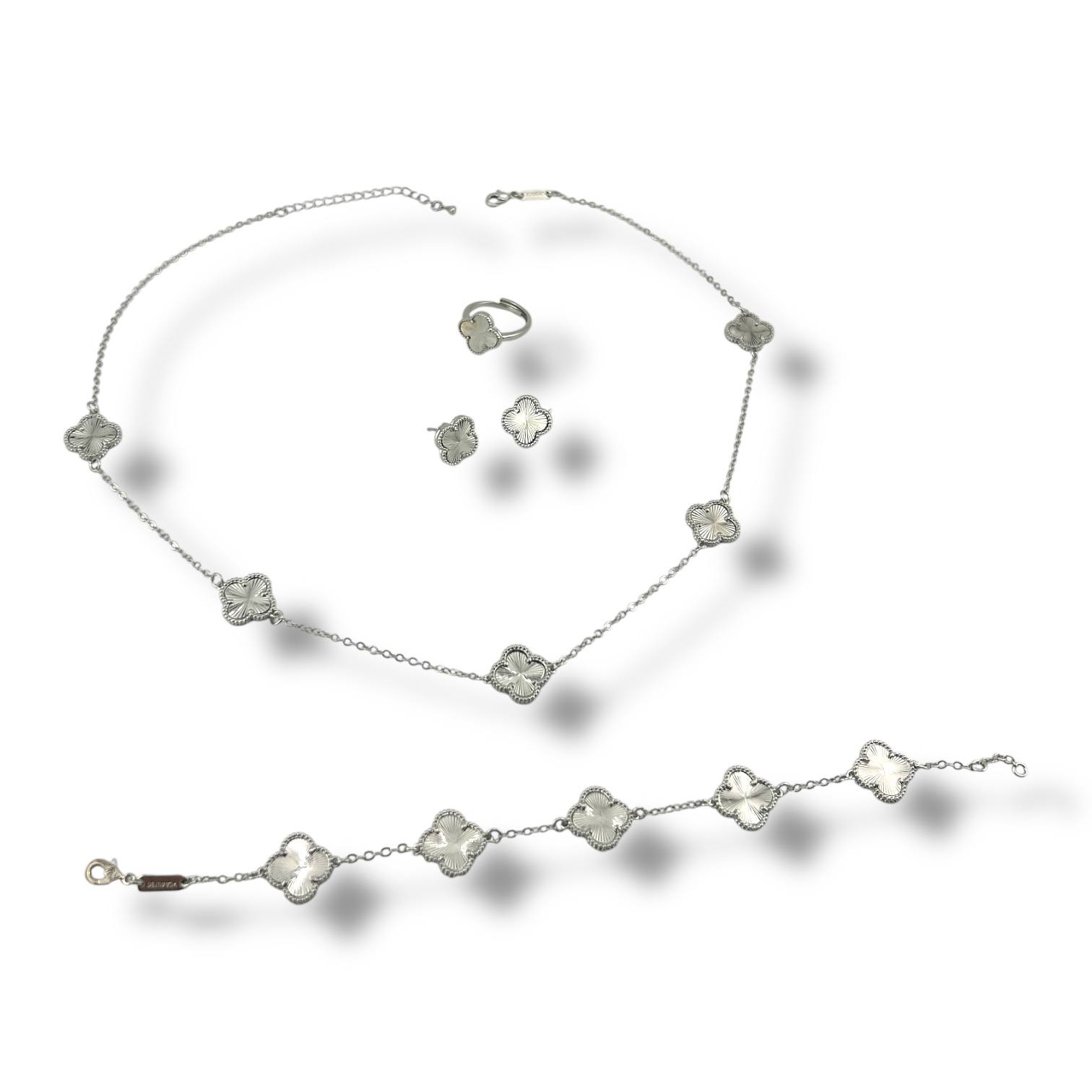 Golden Bloom Set – Necklace, Bracelet, Ring & Earrings