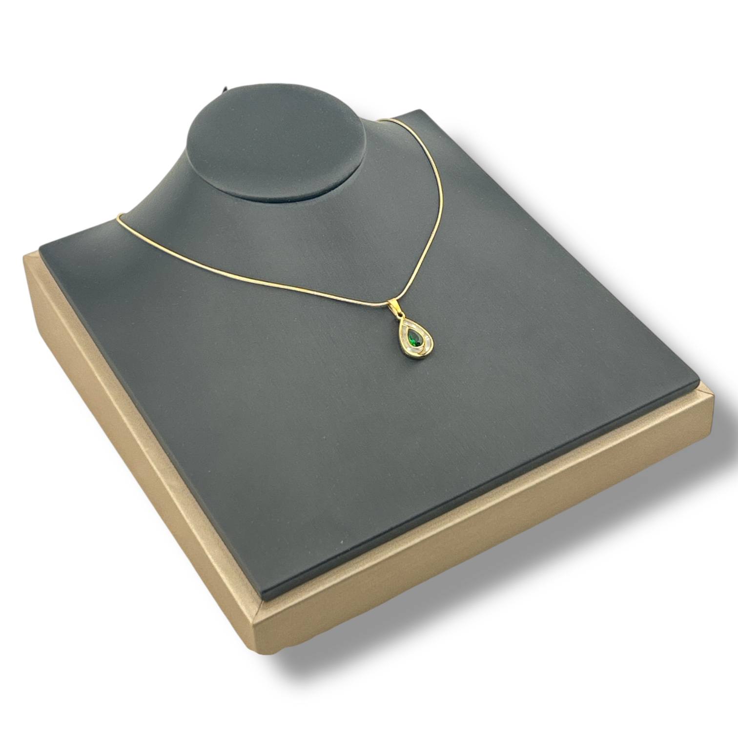 Emerald Teardrop Elegance Necklace