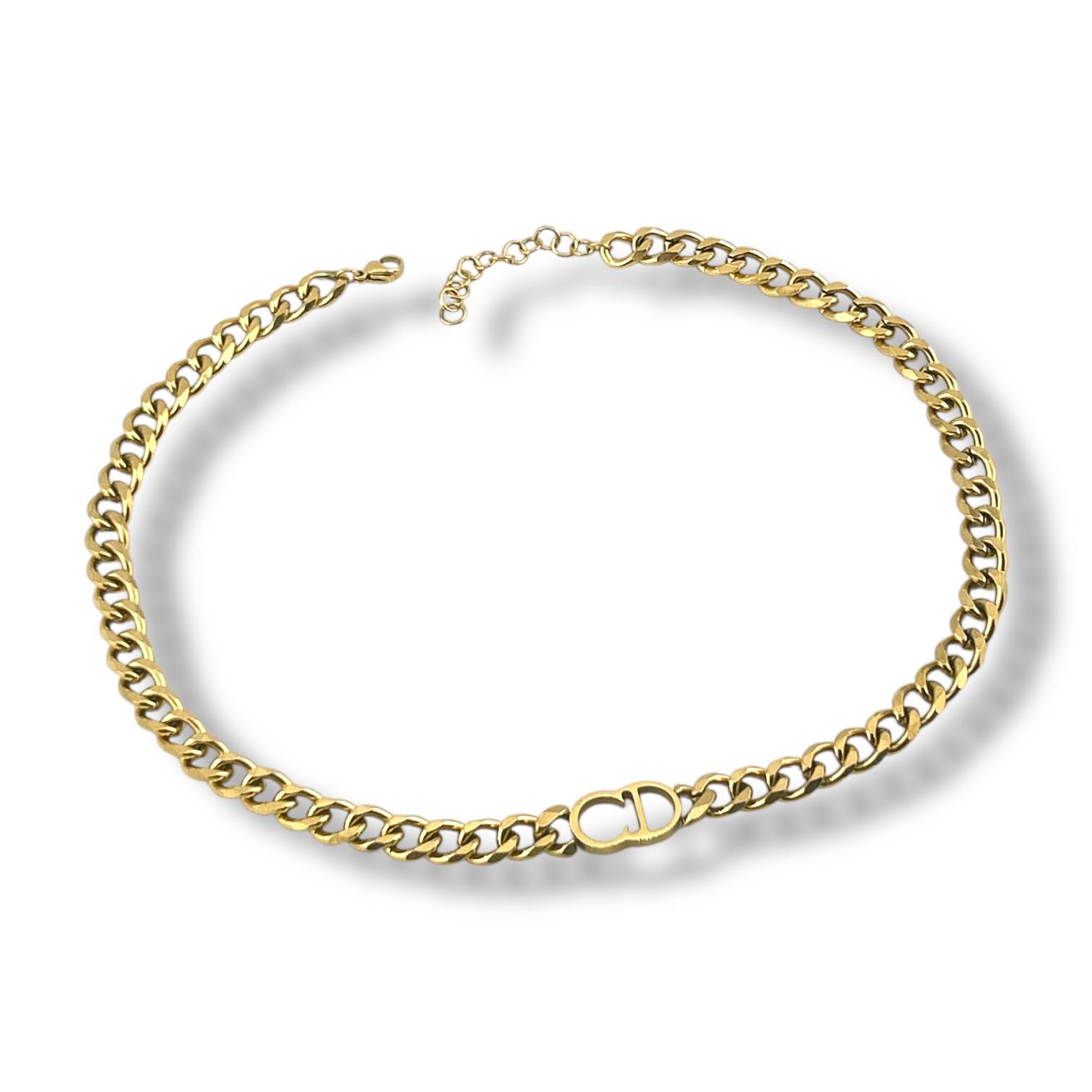 Bold CD Statement Chain Necklace