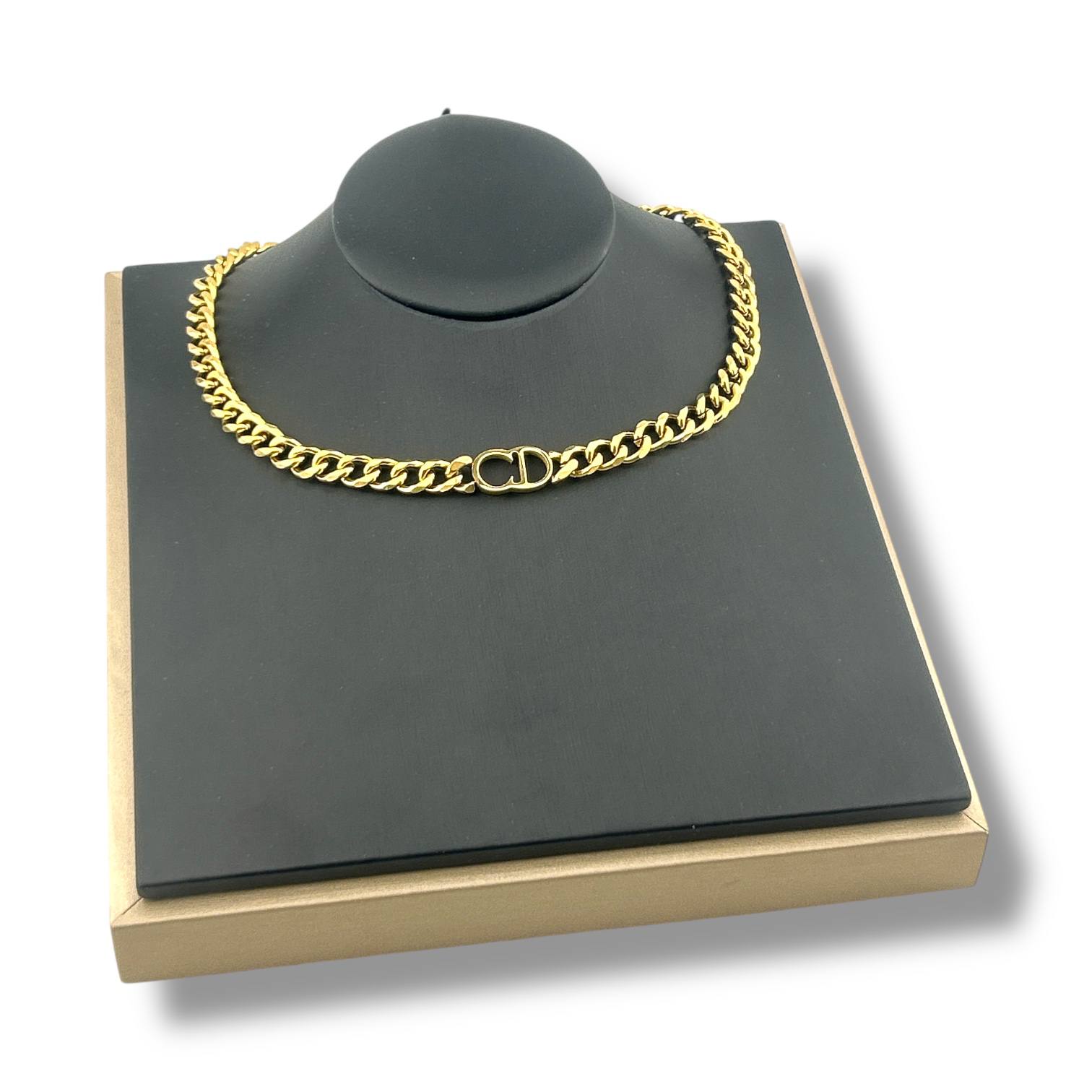 Bold CD Statement Chain Necklace