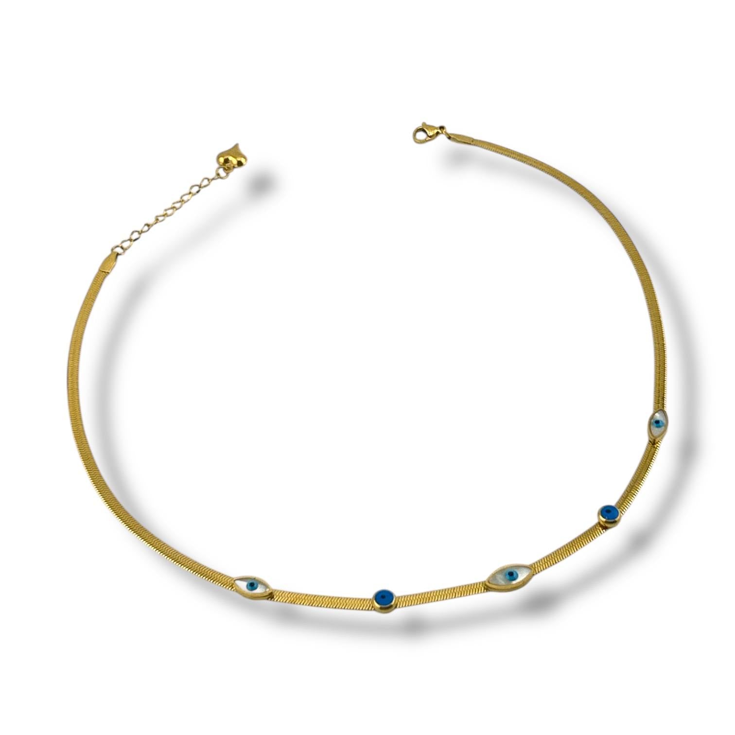 Evil Eye Luxe Choker – Blue Protection Charm