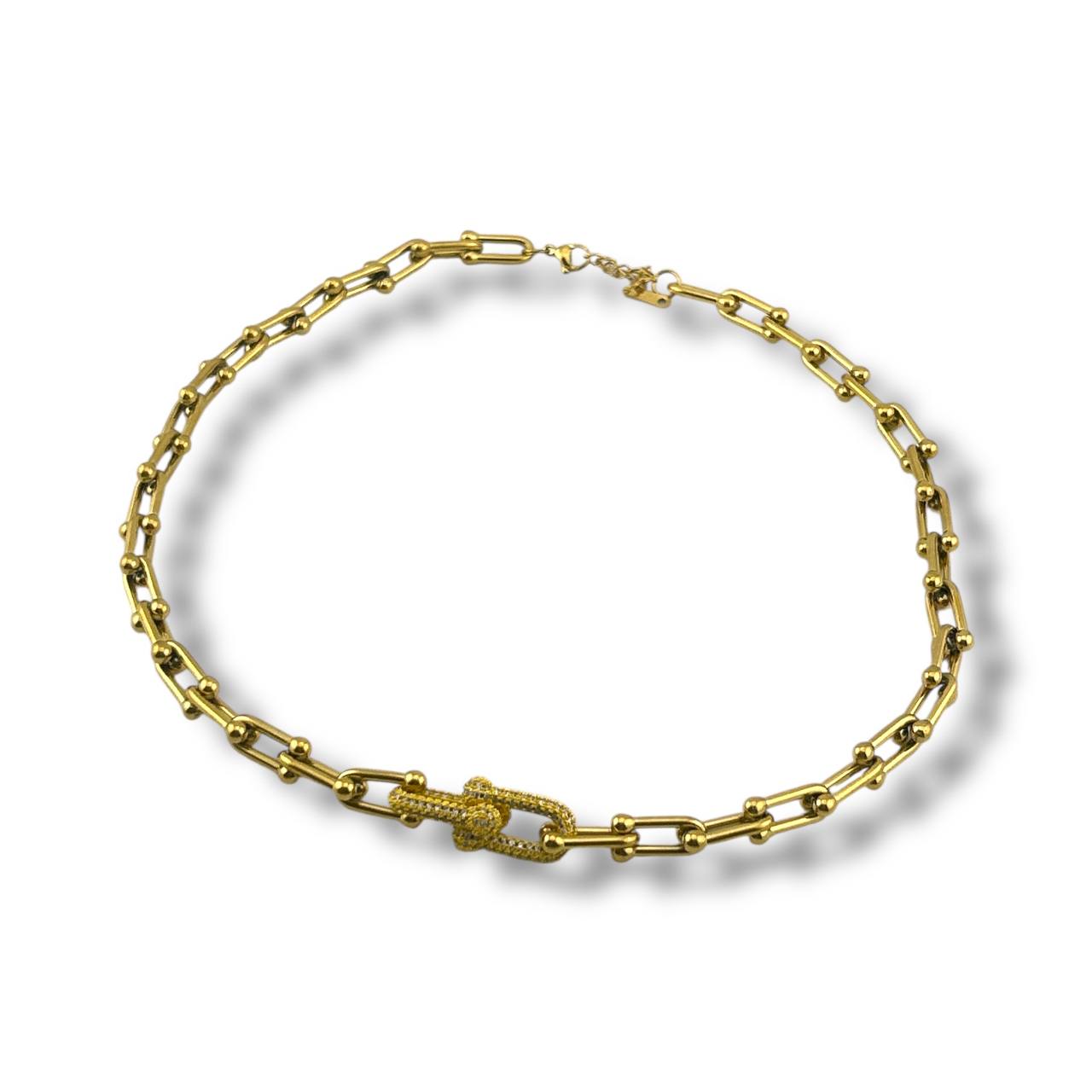 Golden Bolt Chain Necklace