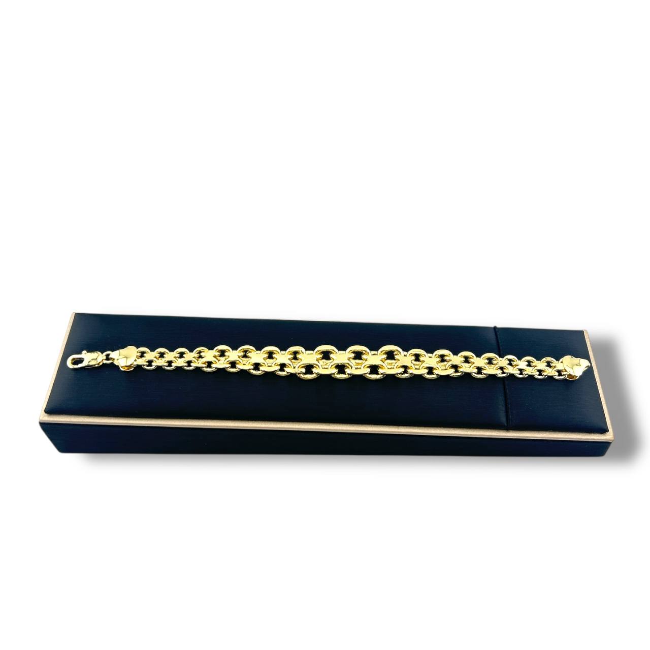 Bold Double-Link Gold Bracelet