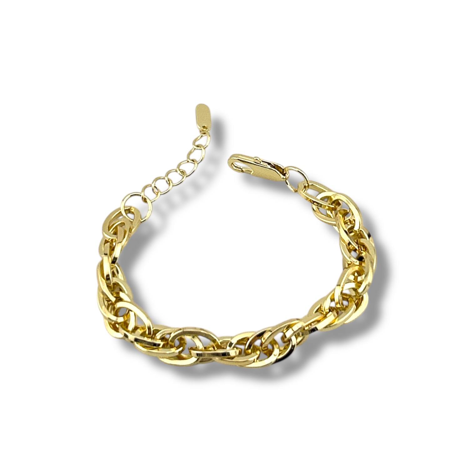 ✨ Adjustable Rope Link Gold Bracelet – 18K Gold Plated