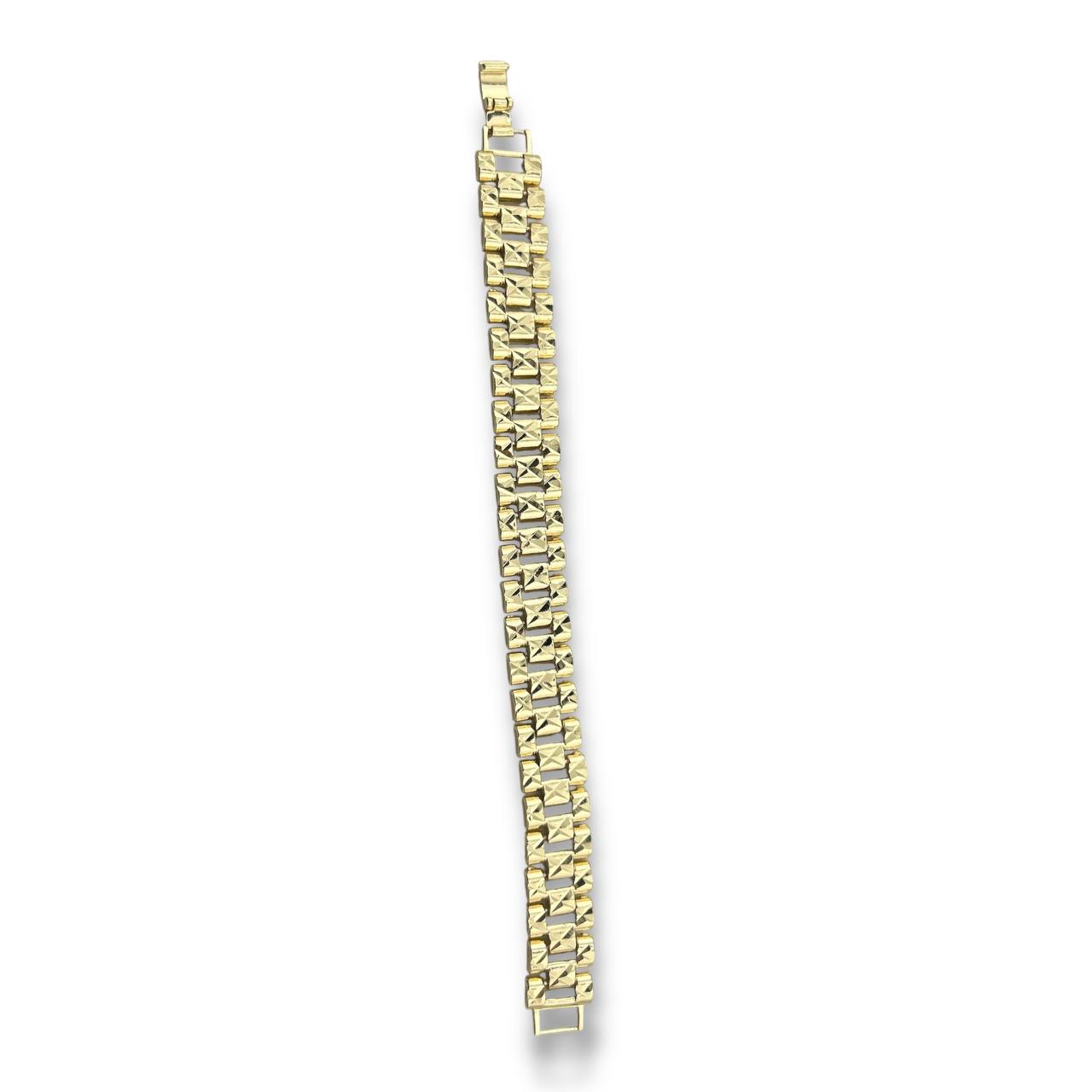 Geometric Gold-Plated Pyramid Link Bracelet – Bold & Modern Style