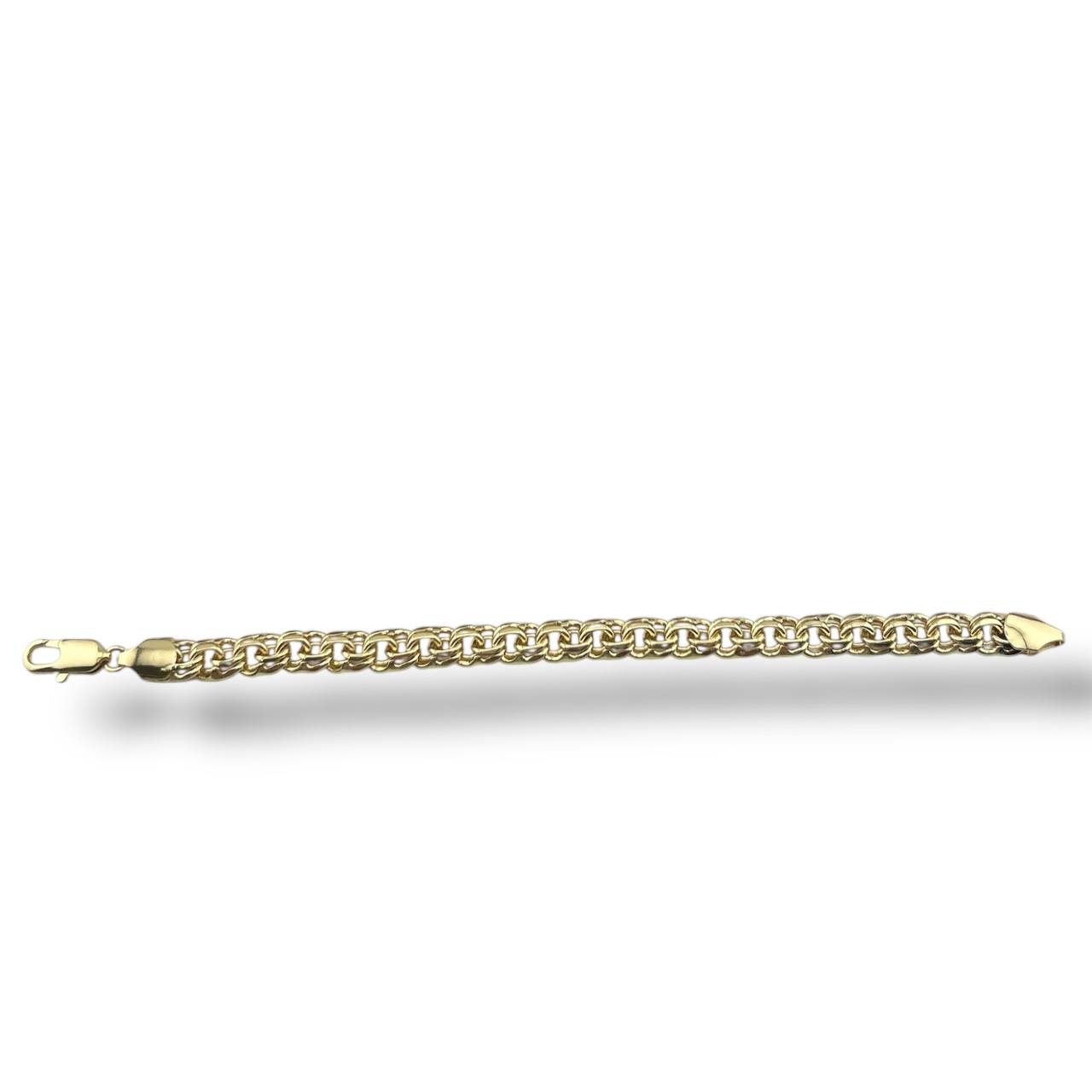 18K Gold-Plated Cuban Link Bracelet with Crystal Detailing – Elegant & Durable