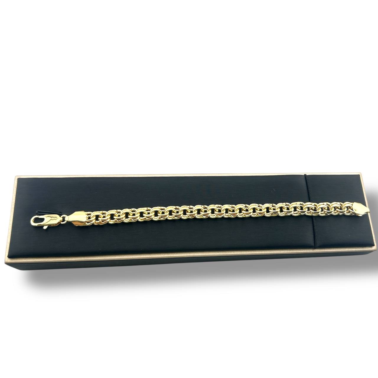 18K Gold-Plated Cuban Link Bracelet with Crystal Detailing – Elegant & Durable