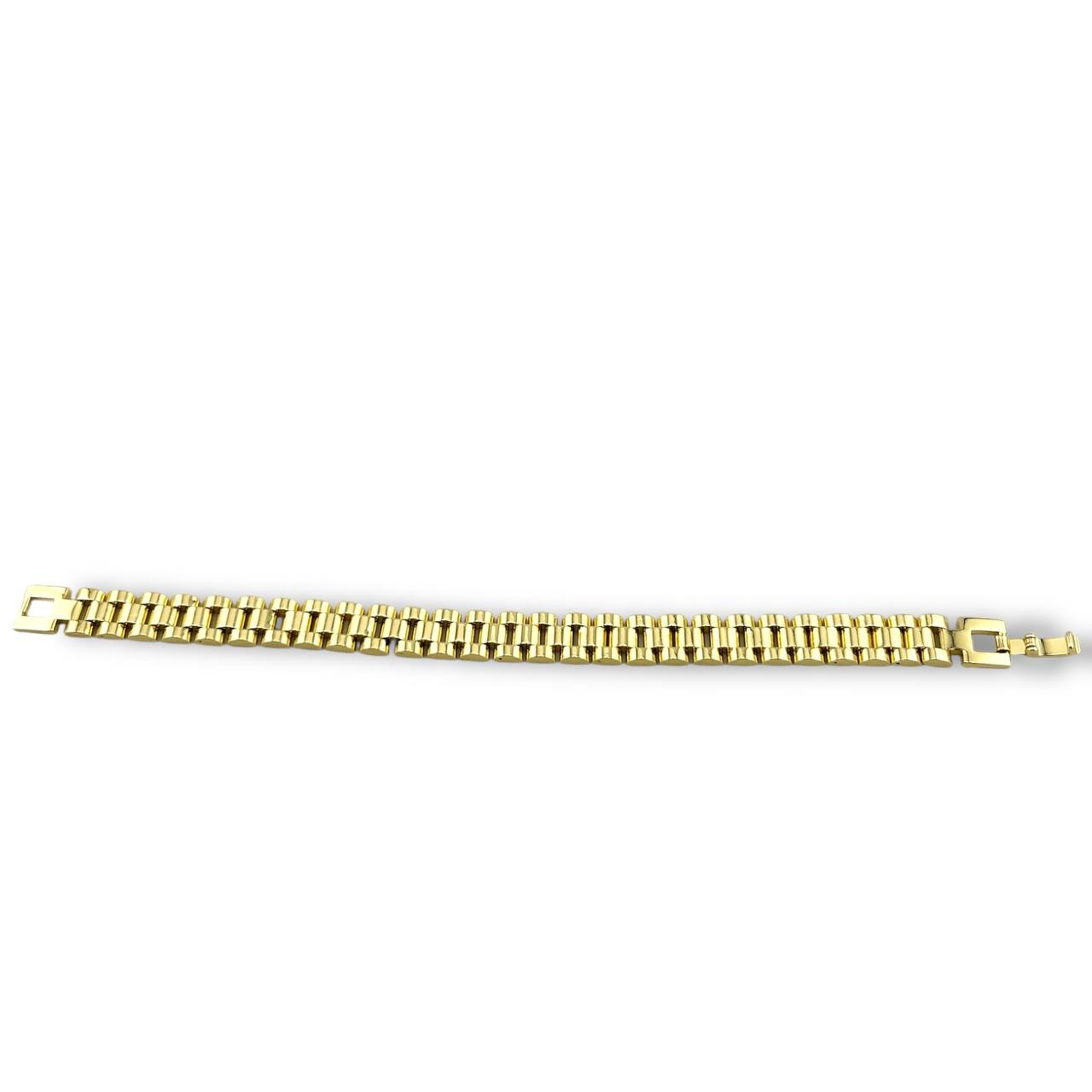 18K Gold-Plated Cylinder Link Bracelet – Bold & Luxurious