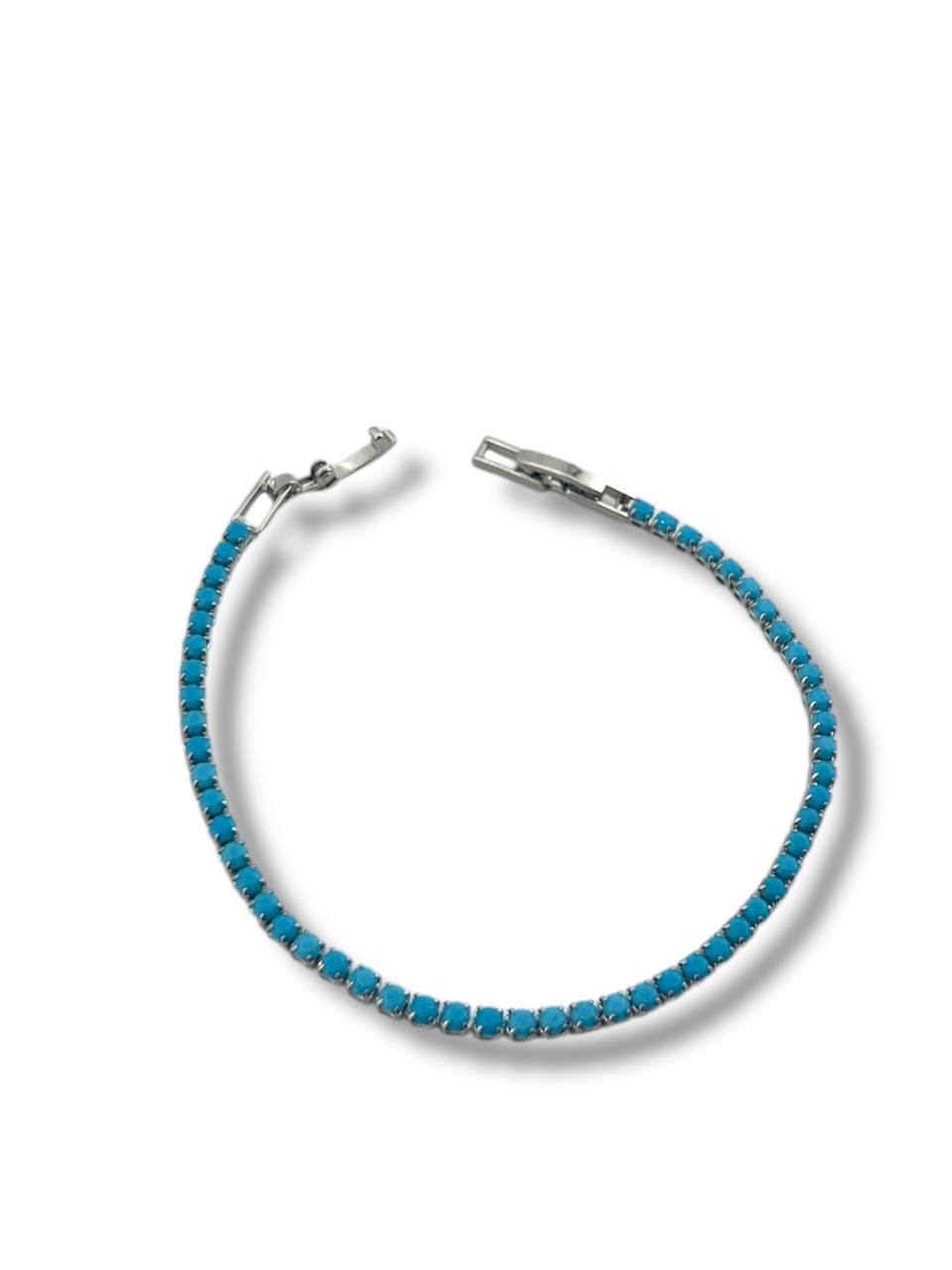 Tennis Bracelet Trio – Silver & Turquoise