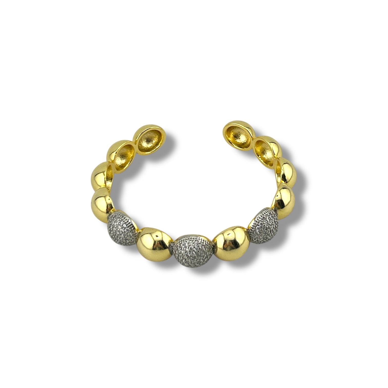 ✨ Gold & Crystal Beaded Open Bangle ✨