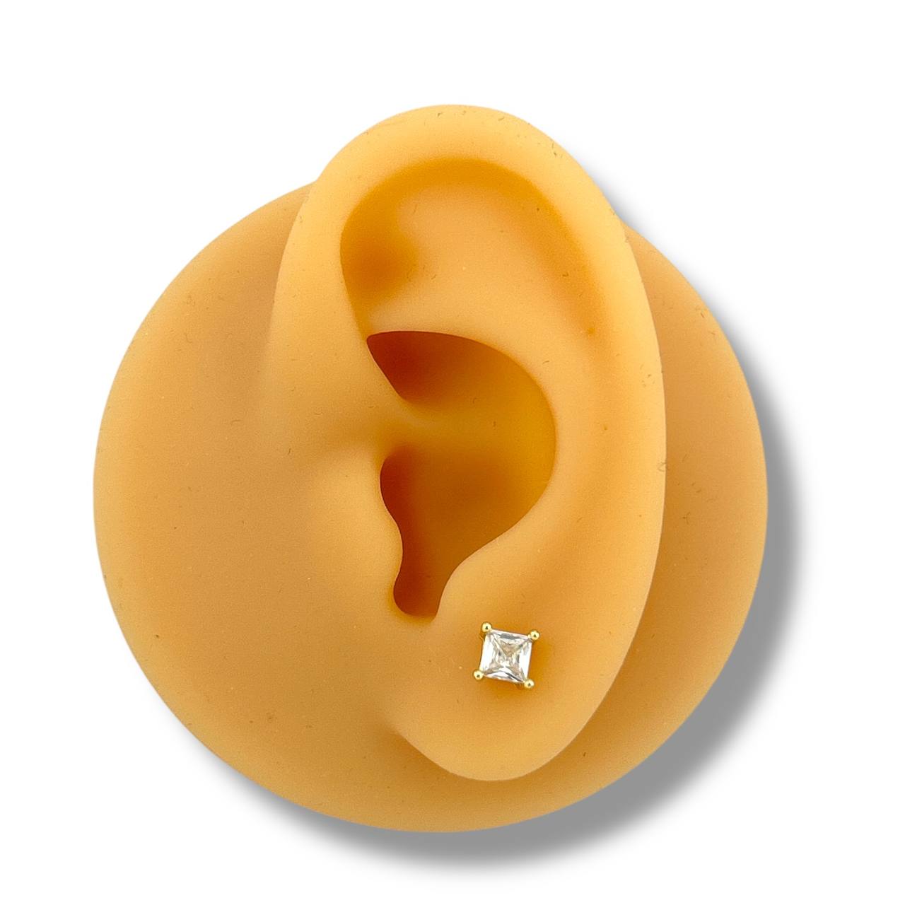 Square-Cut Stud gold Earrings – Gold Plated & Hypoallergenic